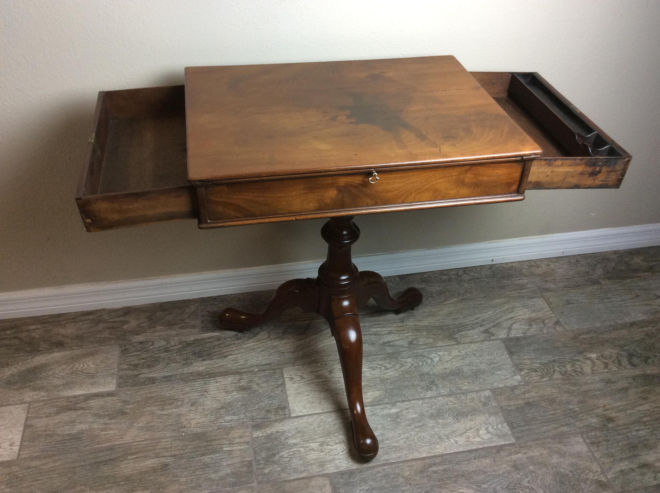 Unknown George 111 Mahogany Work / Writing Table For Sale