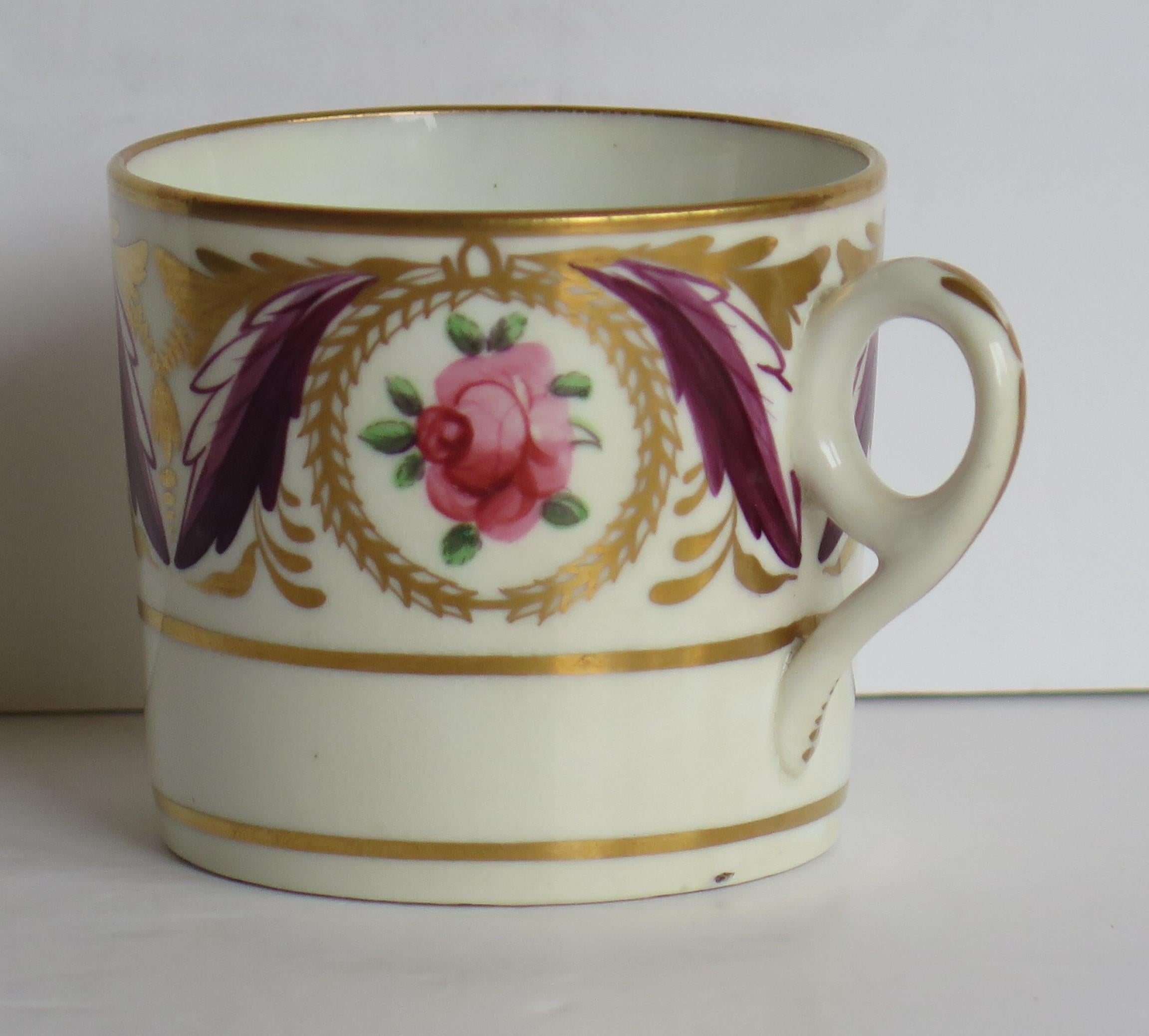 Hand-Painted George 111 Minton Porcelain Coffee Can Hand Painted in Pattern 791, Ca 1805 For Sale
