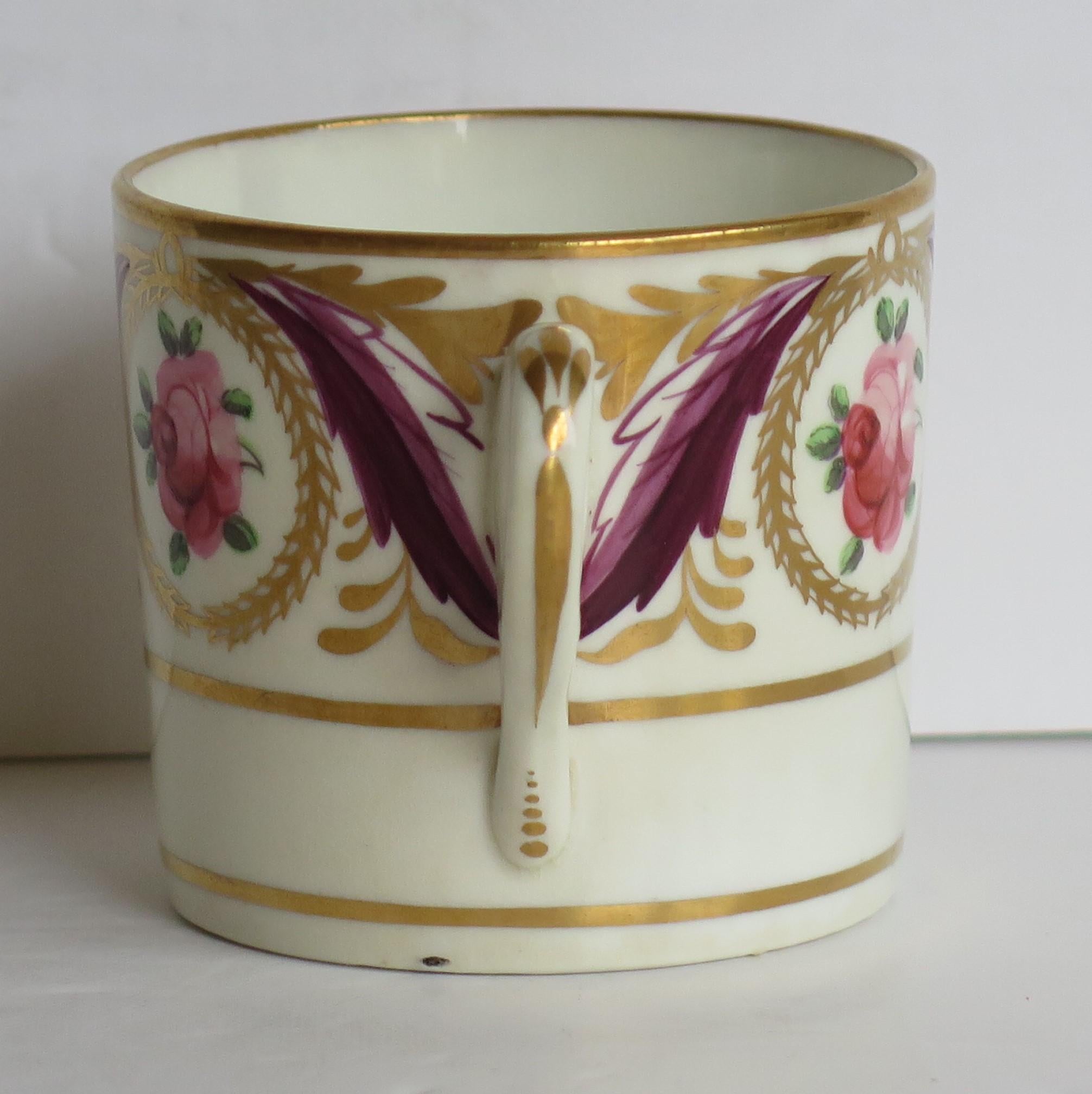 XIXe siècle Canne à café en porcelaine de George 111 Minton peinte à la main à motif 791, vers 1805 en vente