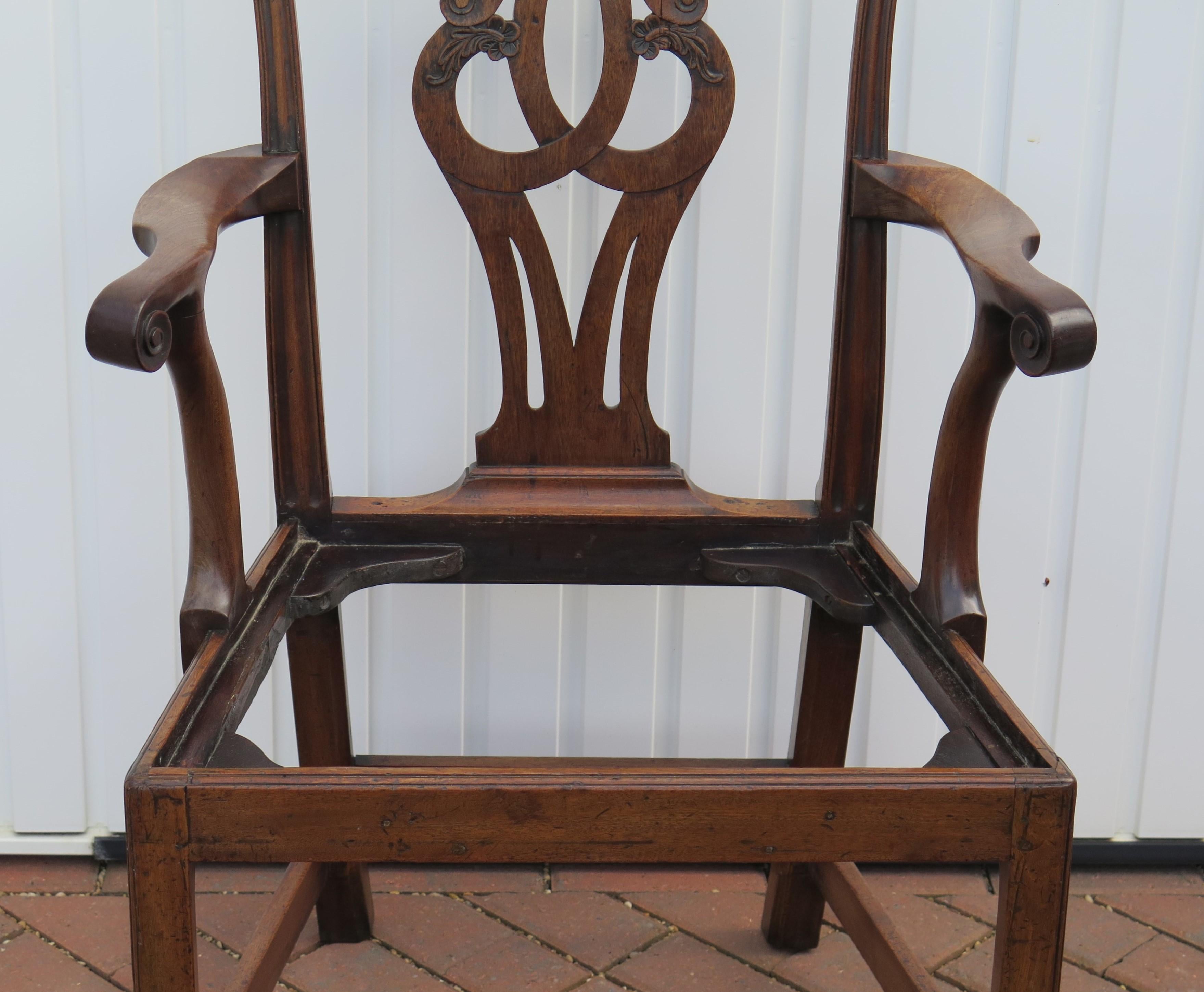 George 111 period Chippendale Arm Chair finely carved, Circa 1760 For Sale 3