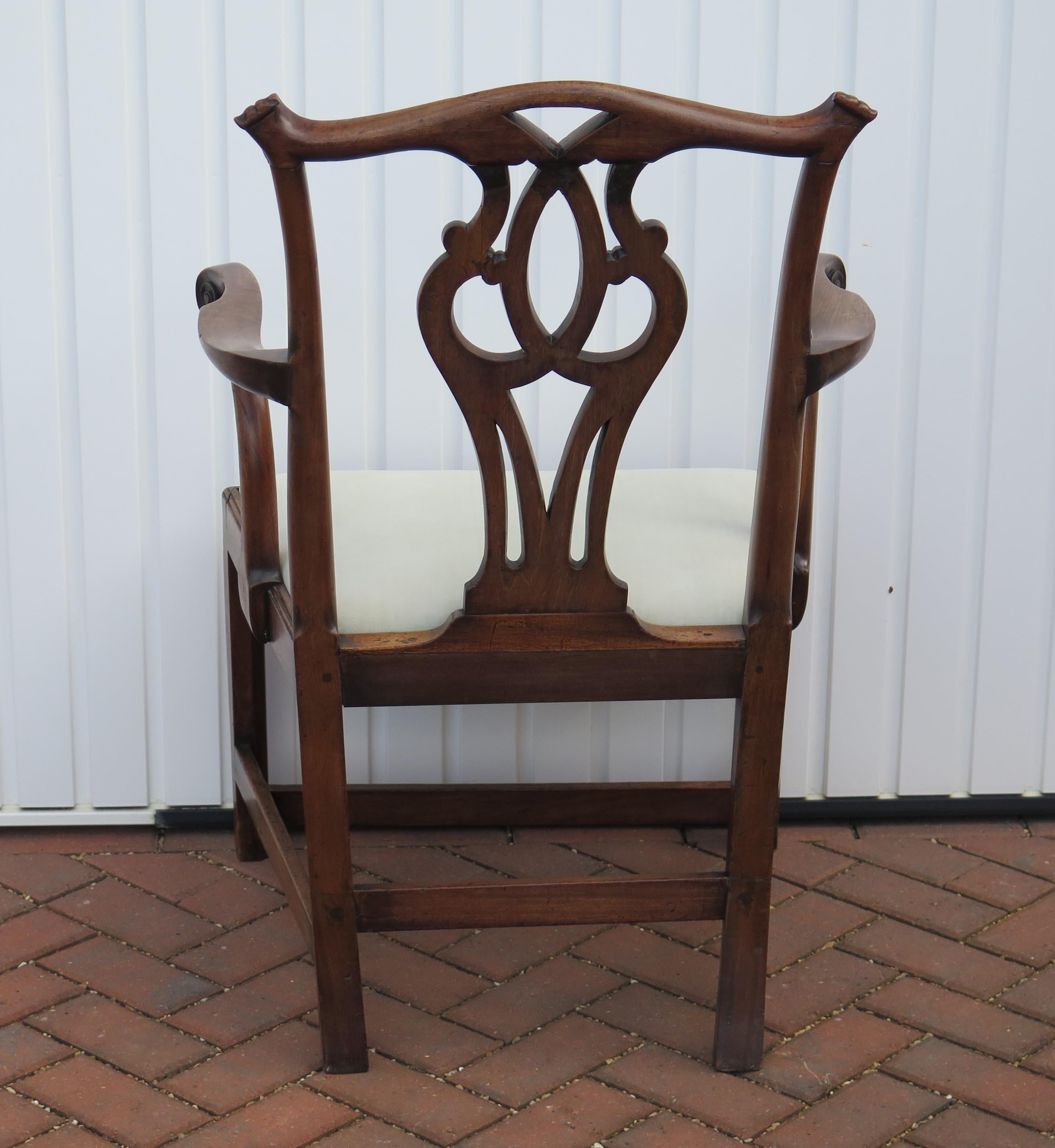 George 111 period Chippendale Arm Chair finely carved, Circa 1760 For Sale 11