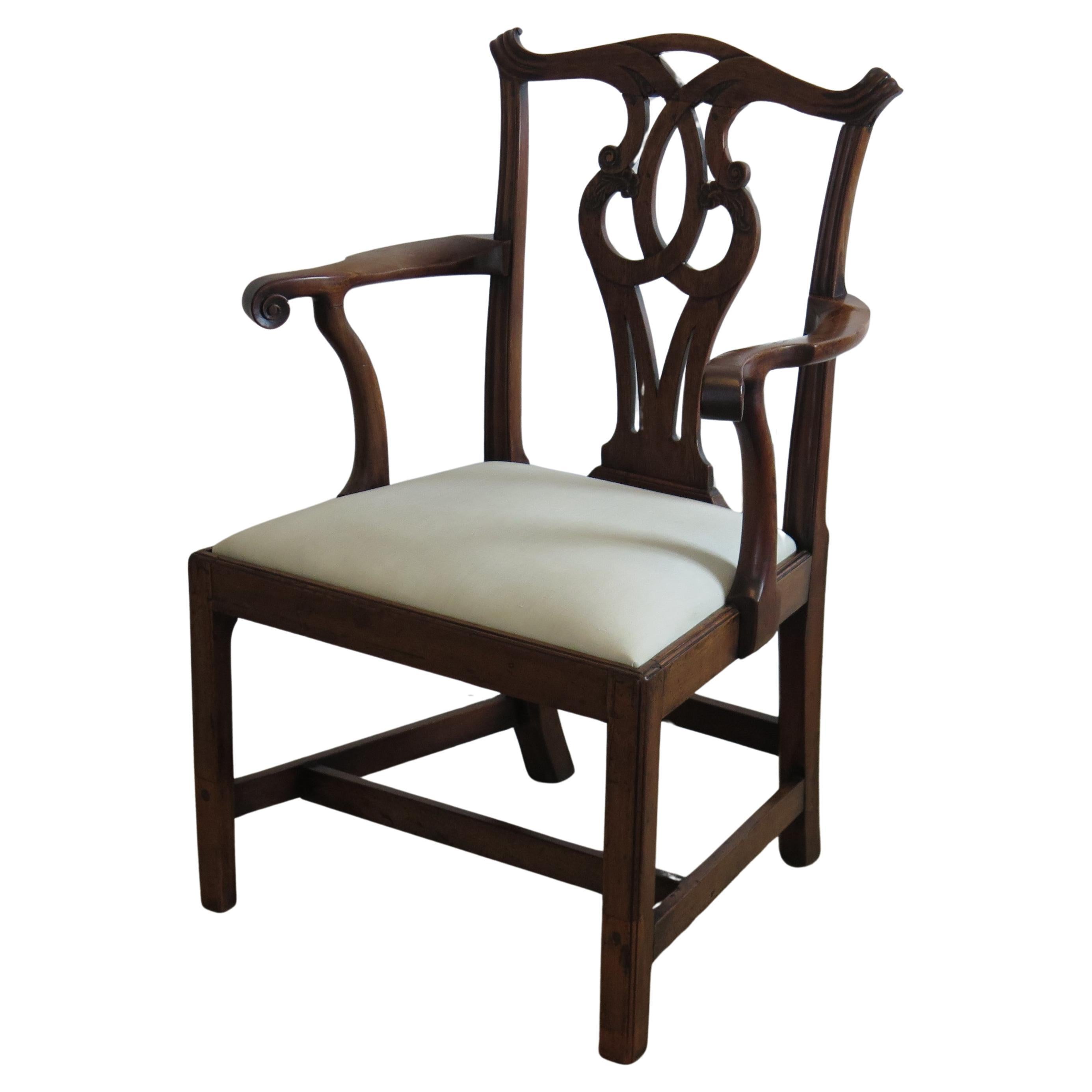 English George 111 period Chippendale Arm Chair finely carved, Circa 1760 For Sale