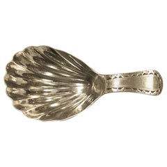 George 111 Silver Bright Cut Caddy Spoon Dated 1796, Elizabeth Morley, London