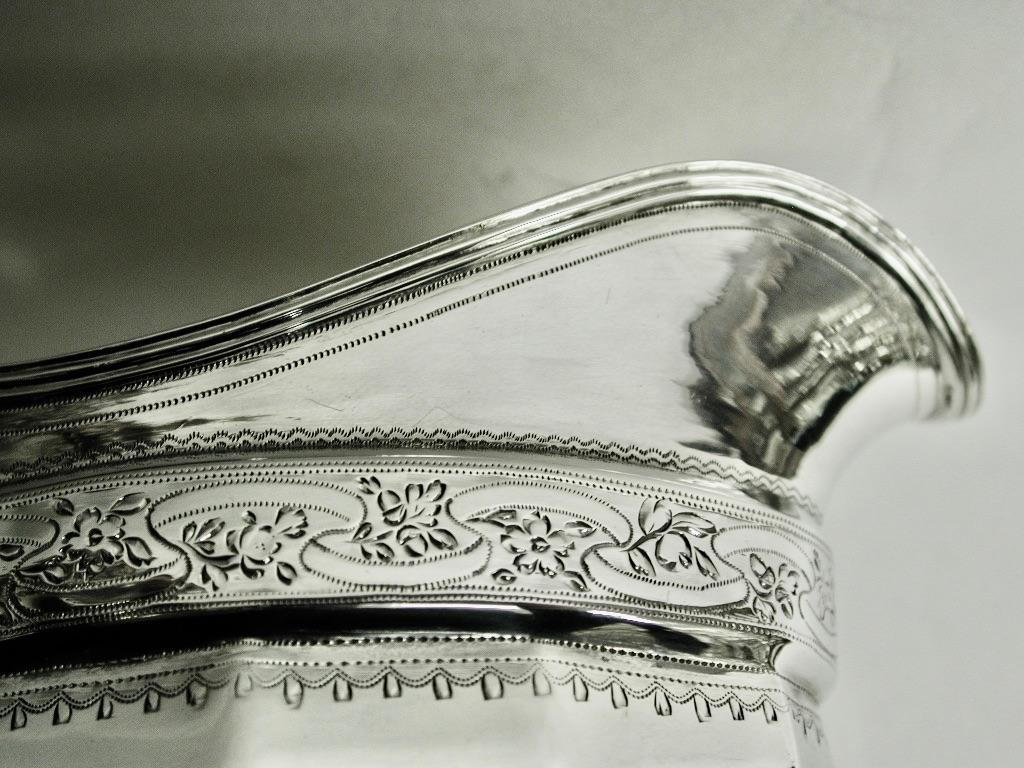 George III George 111 Silver Bright Cut Creamer, Dated 1803, Assayed in London For Sale