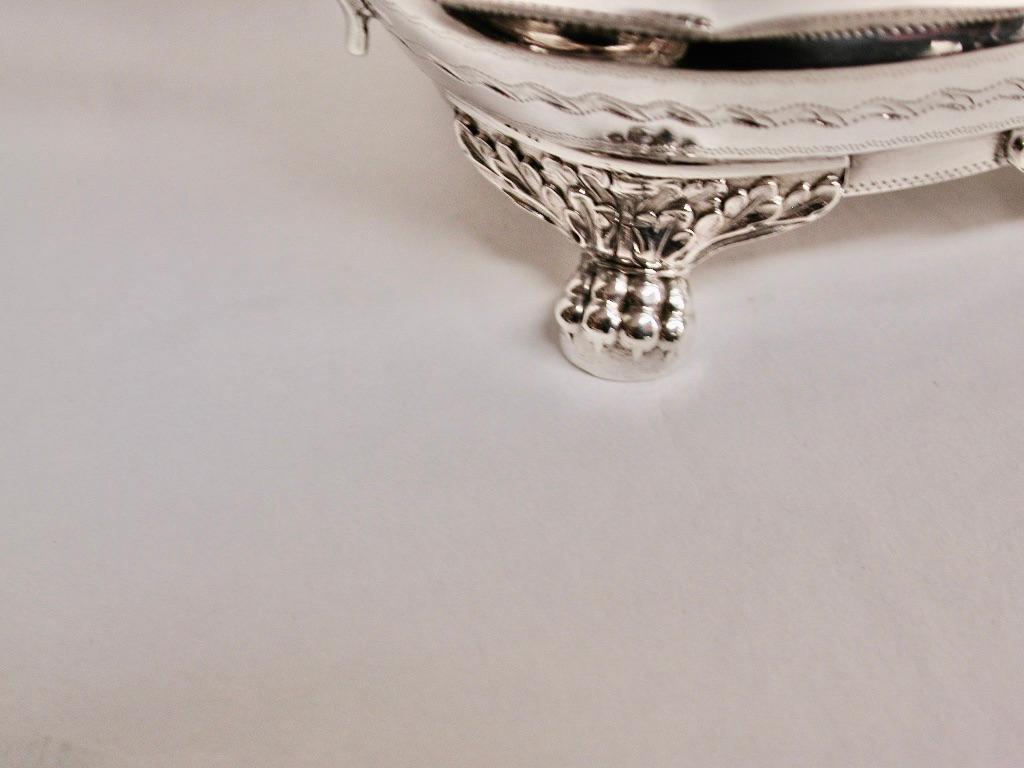 English George 111 Silver Bright Cut Creamer, Dated 1803, Assayed in London For Sale