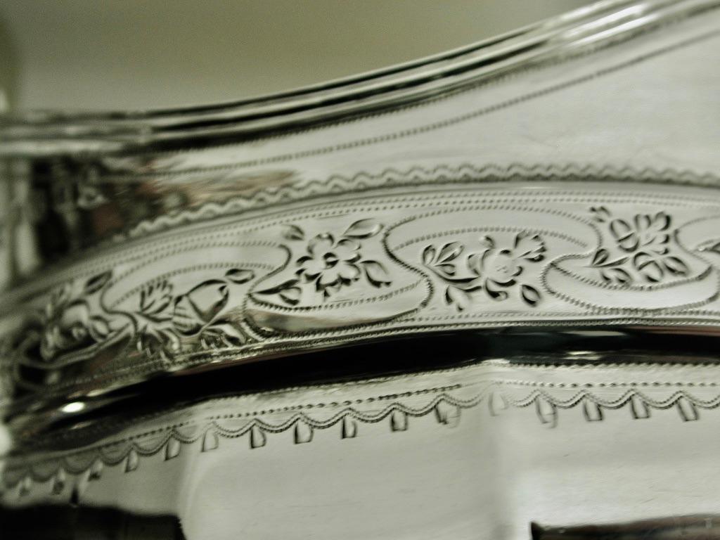 Early 19th Century George 111 Silver Bright Cut Creamer, Dated 1803, Assayed in London For Sale