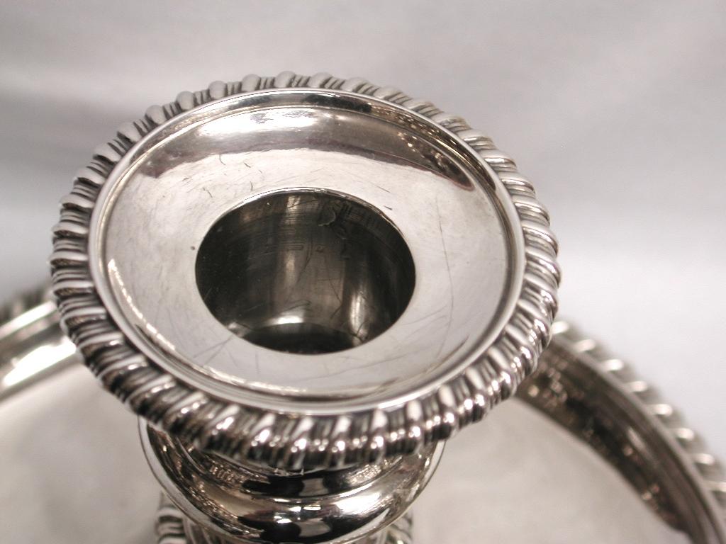 Sterling Silver George 111 Silver Chamberstick with Wick Trimmers and Extinguising Cone, 1812