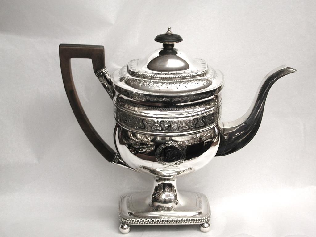 Early 19th Century George 111 Silver Coffee Pot, by Peter and William Bateman, 1807