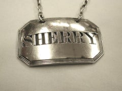 Étiquette de sherry en argent George 111:: datée de 1809:: Phipps and Robinson:: Londres