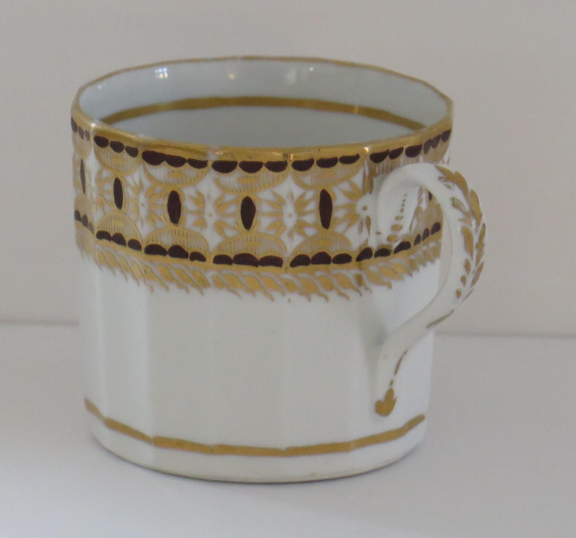 Georgian George 111rd Porcelain Coffee Can by New Hall Hamilton Flute, circa 1815 For Sale