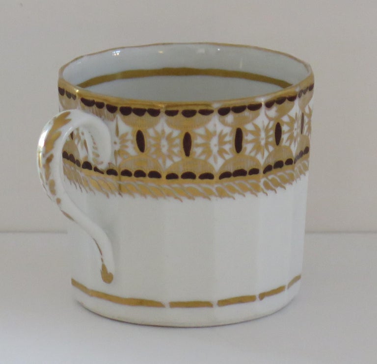English George 111rd Porcelain Coffee Can by New Hall Hamilton Flute, circa 1815 For Sale