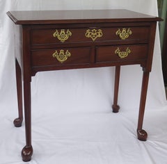 George II Lowboy 3 Drawers High Cabriole Legs Hoof Feet, Ca 1745