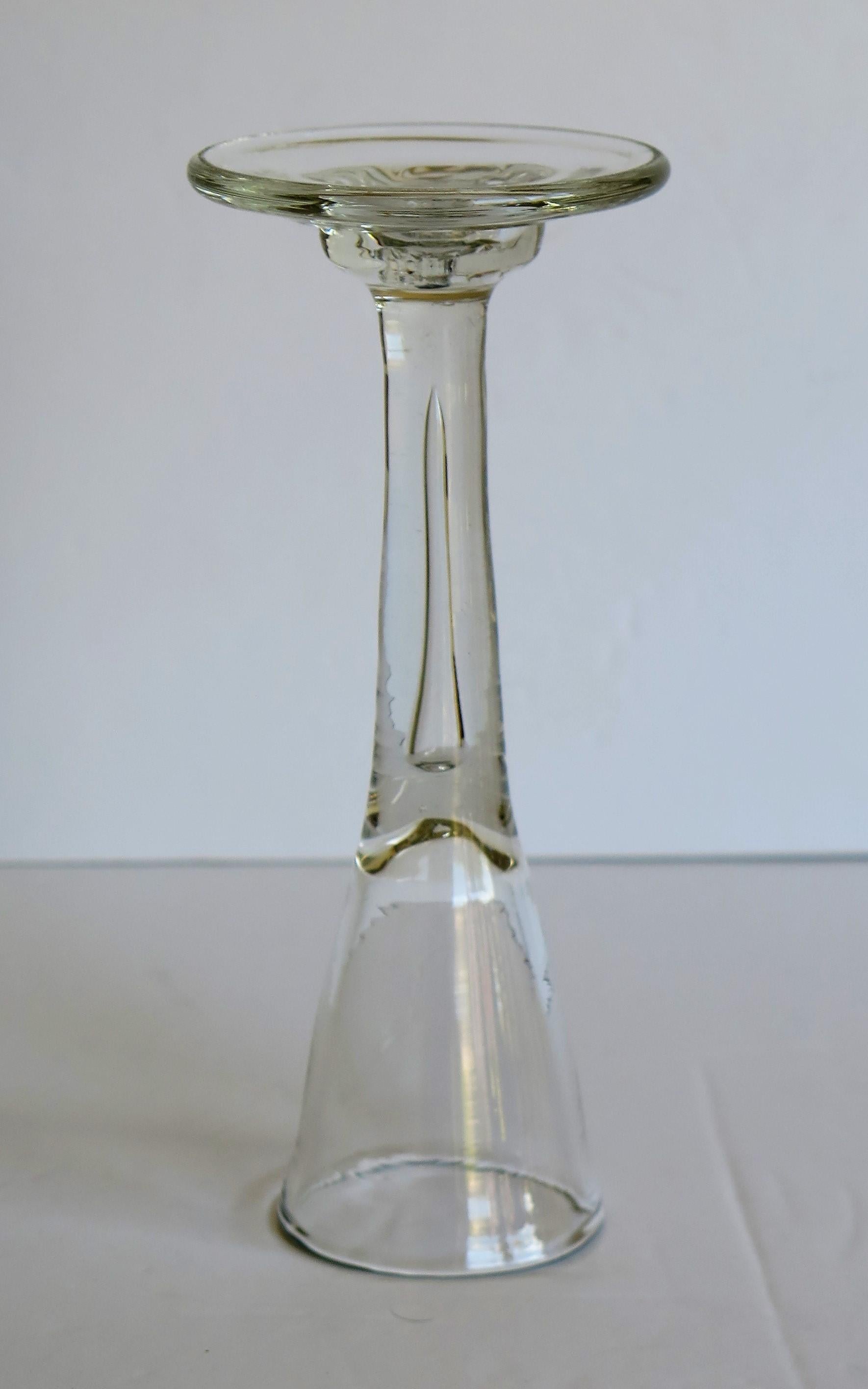 18th Century 18th C George 11nd Tall Wine Drinking Glass Solid Stem and Long Tear Domed Foot For Sale