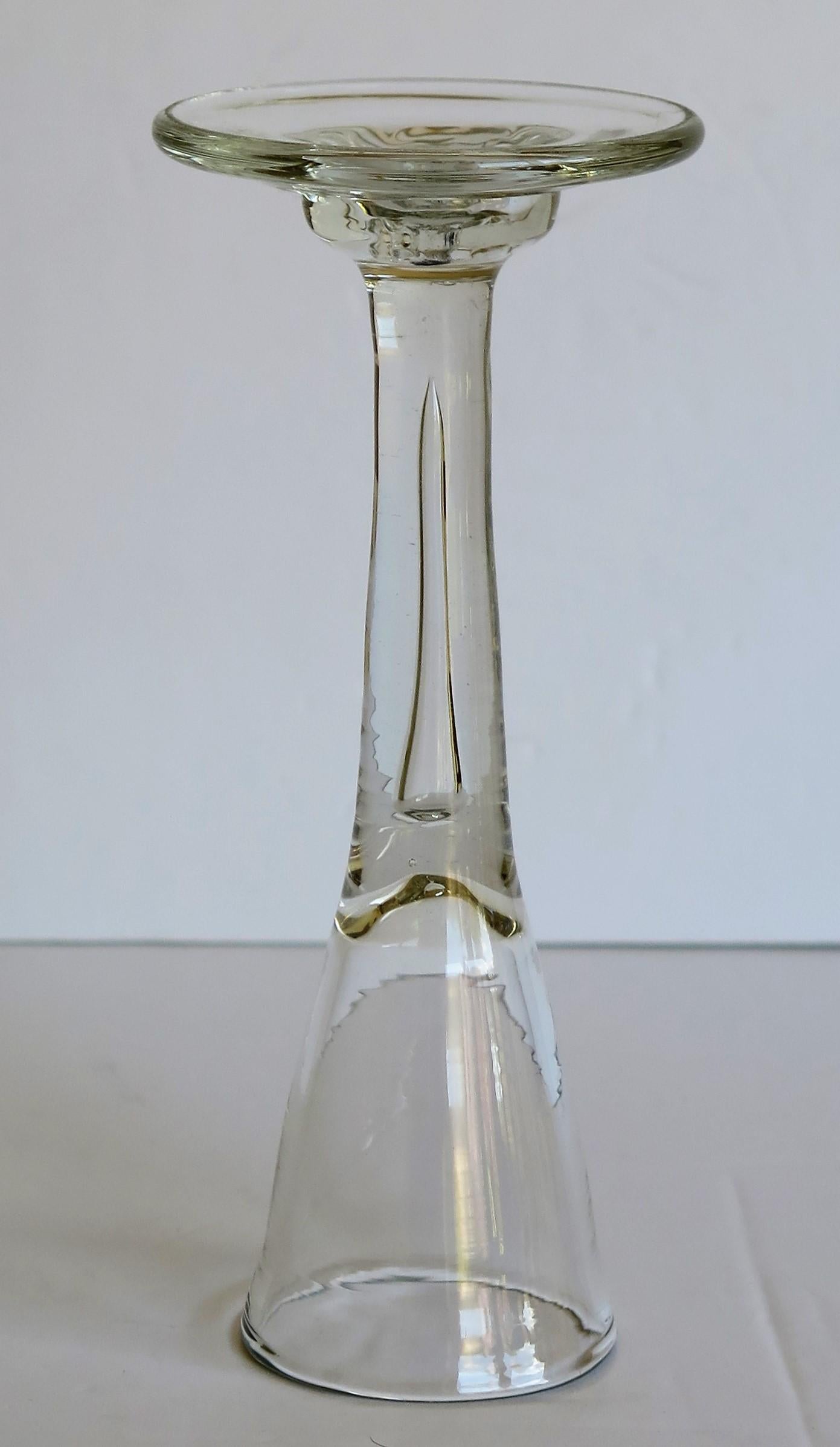 18th C George 11nd Tall Wine Drinking Glass Solid Stem and Long Tear Domed Foot For Sale 3