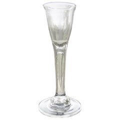 George 2nd Period English Wine Glass with Teared Stem Hand Blown, circa 1740