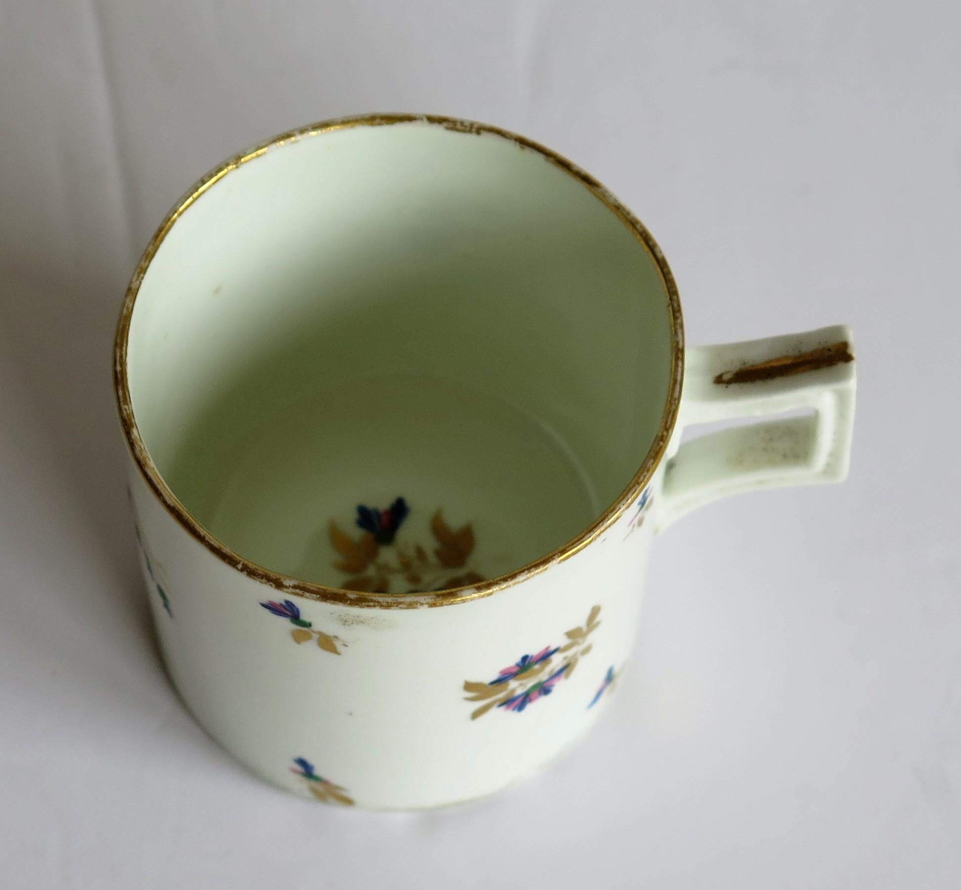 George 3rd Derby Coffee Can Chantilly Sprigs Pattern 129, circa 1805-1810 6