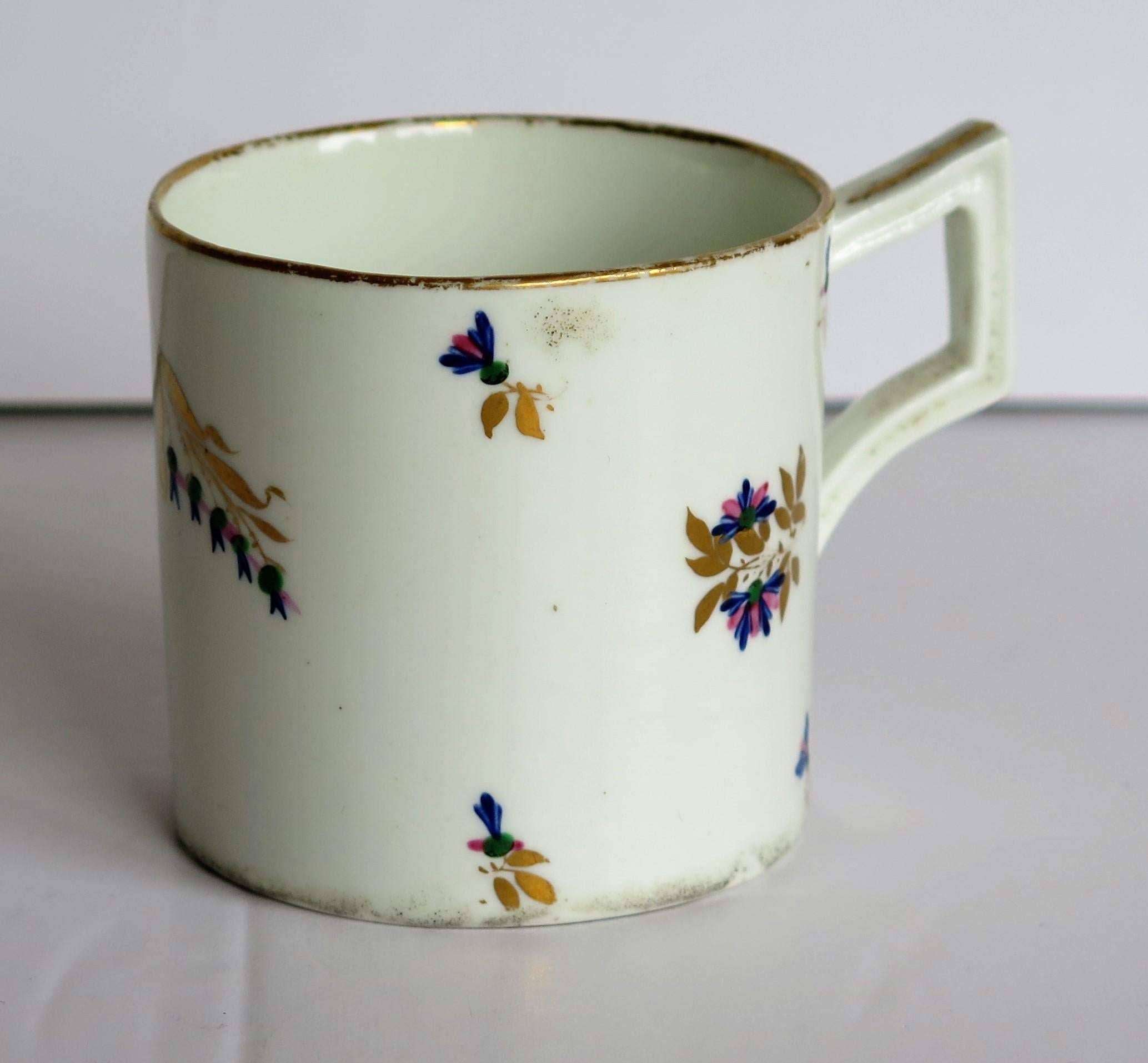 George III George 3rd Derby Coffee Can Chantilly Sprigs Pattern 129, circa 1805-1810