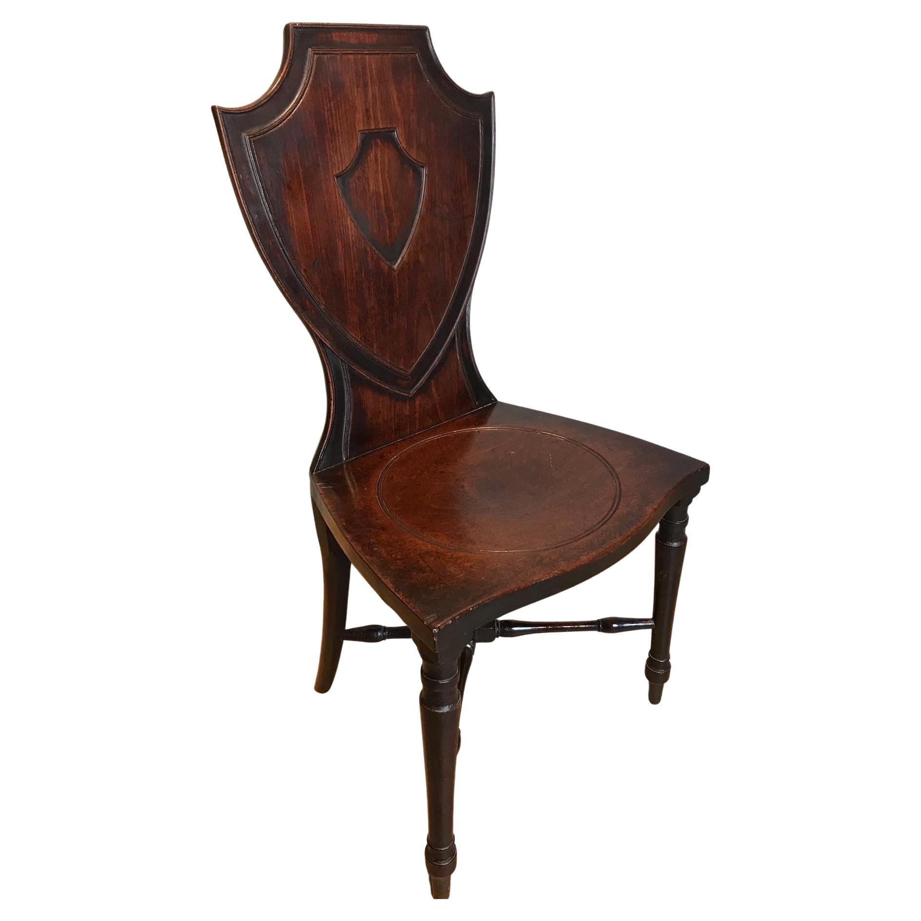 George 3rd Mahogany Hall Chair  For Sale