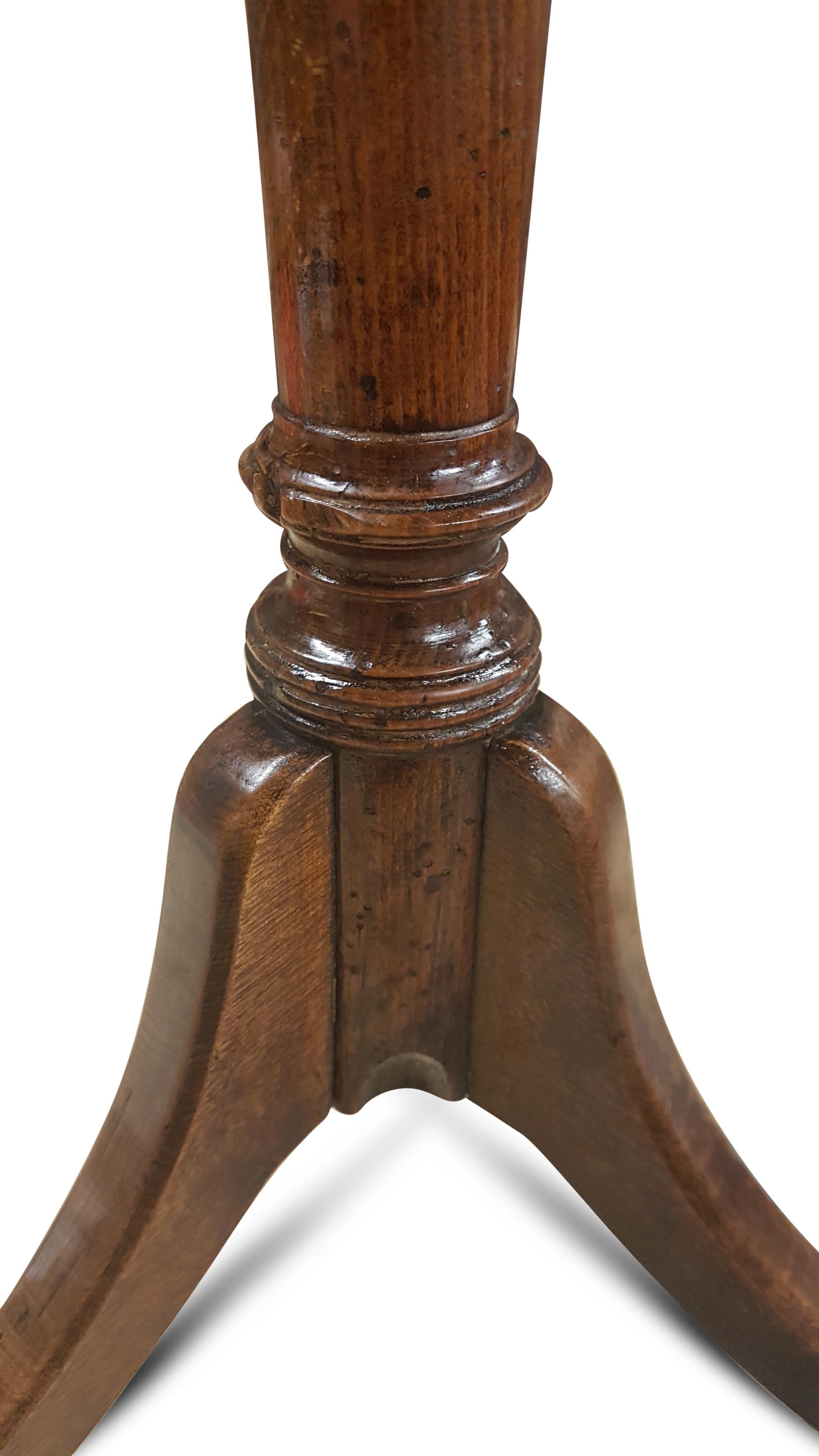 English George 3rd Mahogany Tripod Table With Shagreen Inlay For Sale