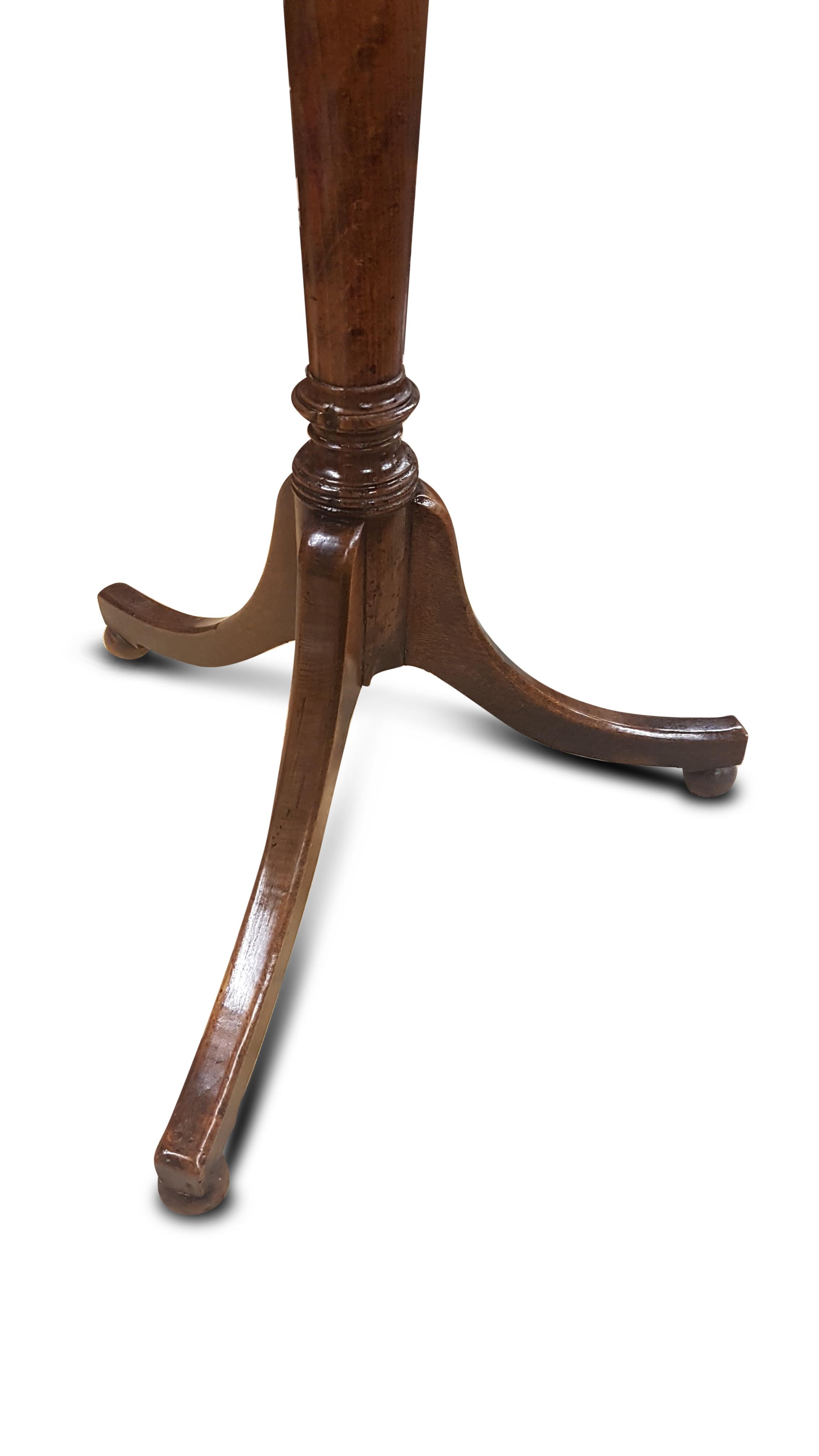 19th Century George 3rd Mahogany Tripod Table With Shagreen Inlay For Sale