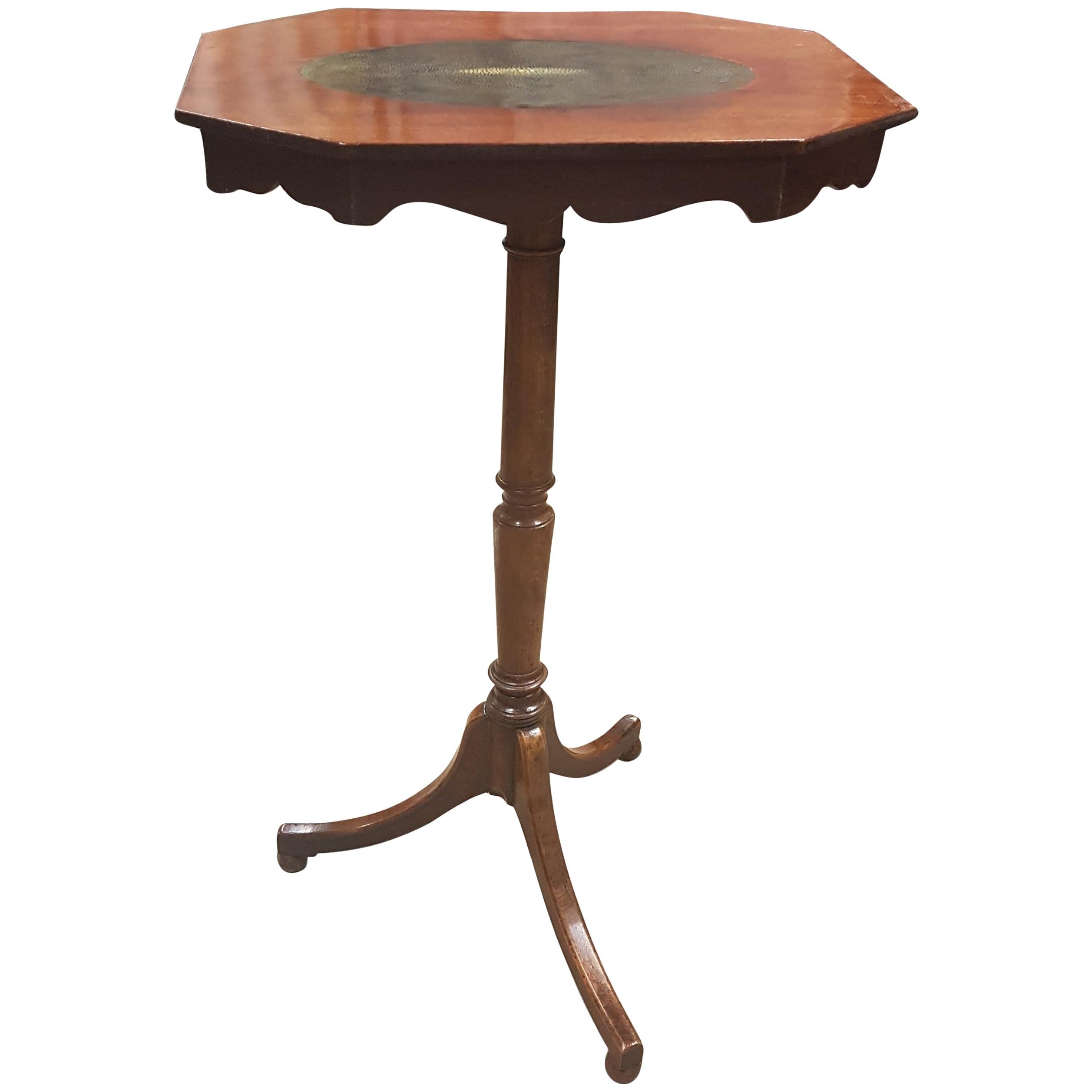 George 3rd Mahogany Tripod Table With Shagreen Inlay For Sale