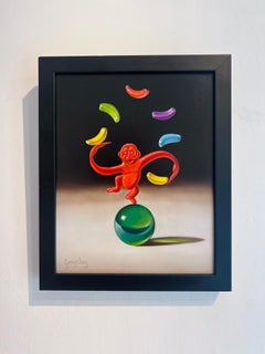Monkey Around-original surreal- realism still life oil painting-contemporary Art