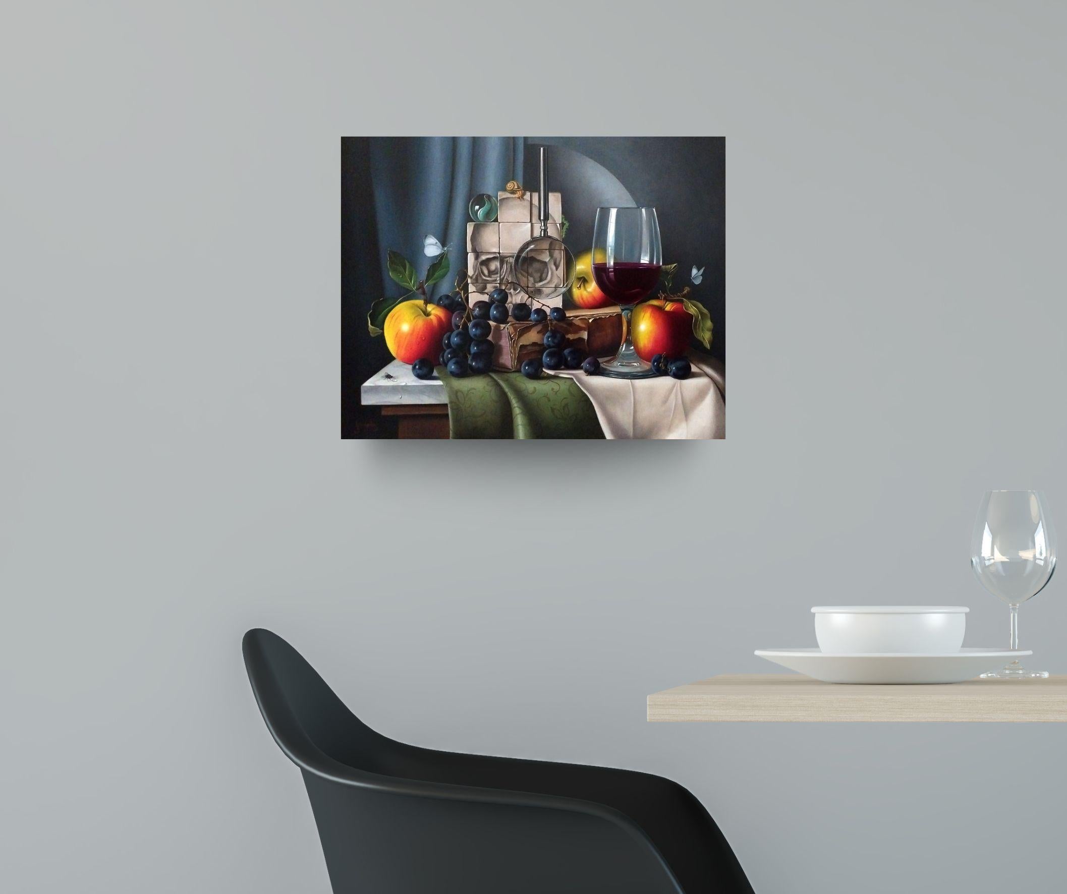 Pieces of A Mystery-original realism still life oil painting-contemporary Art - Painting de George A. Gonzalez