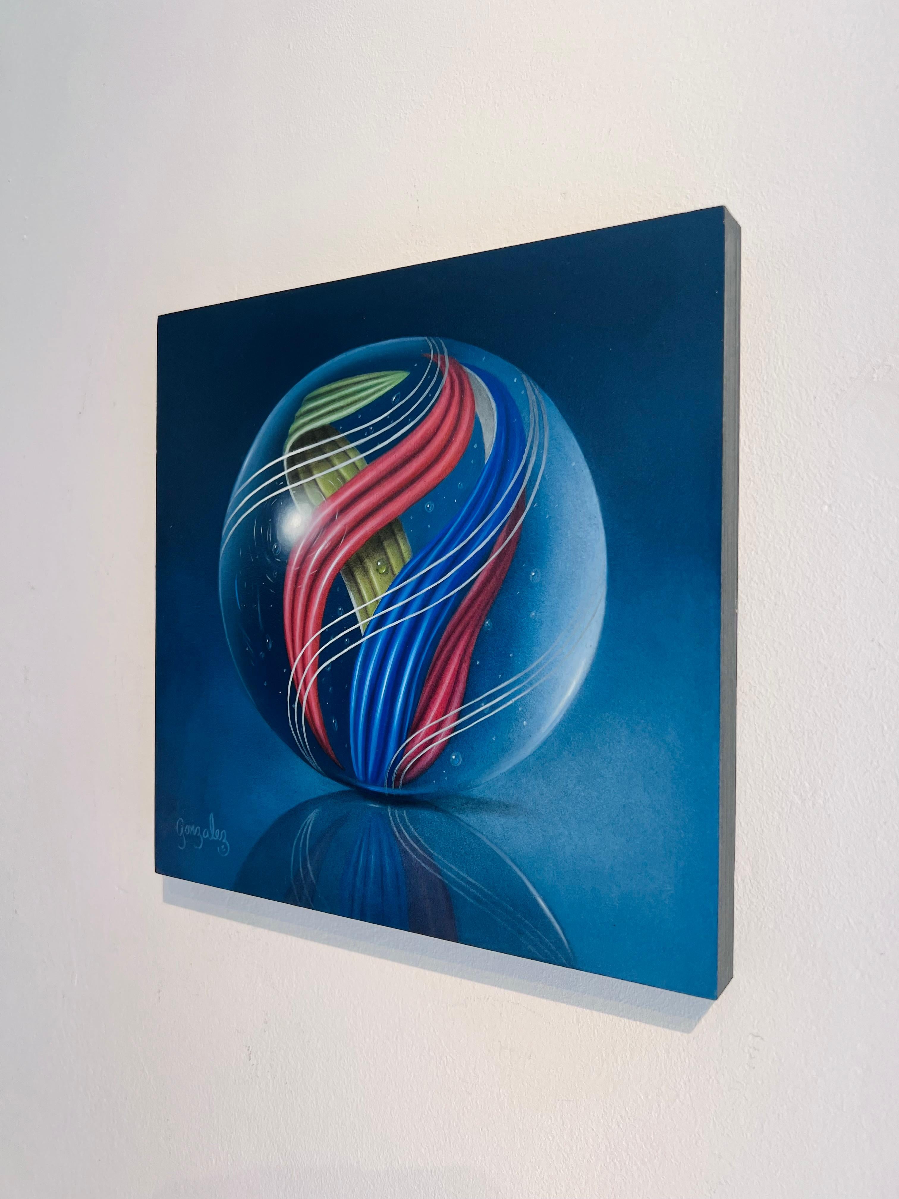 Spiralen-origineller Realismus-Stillleben-Ölgemälde-Marmor-Glas-Gegenwartskunst (Abstrakter Impressionismus), Painting, von George A. Gonzalez