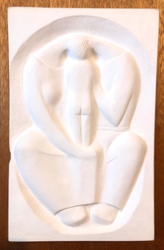 Plaster Sculpture Relief Art Deco Plaque WPA Artist Family w Baby Mother, Father