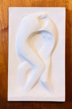 Plaster Sculpture Relief Art Deco Plaque WPA Artist Lovers Embrace, Dancers
