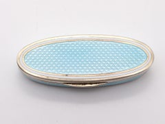 GEORGE ADAM SCHEID 1905 Edwardian Guilloche Enamel Naveta Pill Box