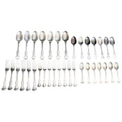 George Adams Antique Victorian English Sterling Silver Flatware Set