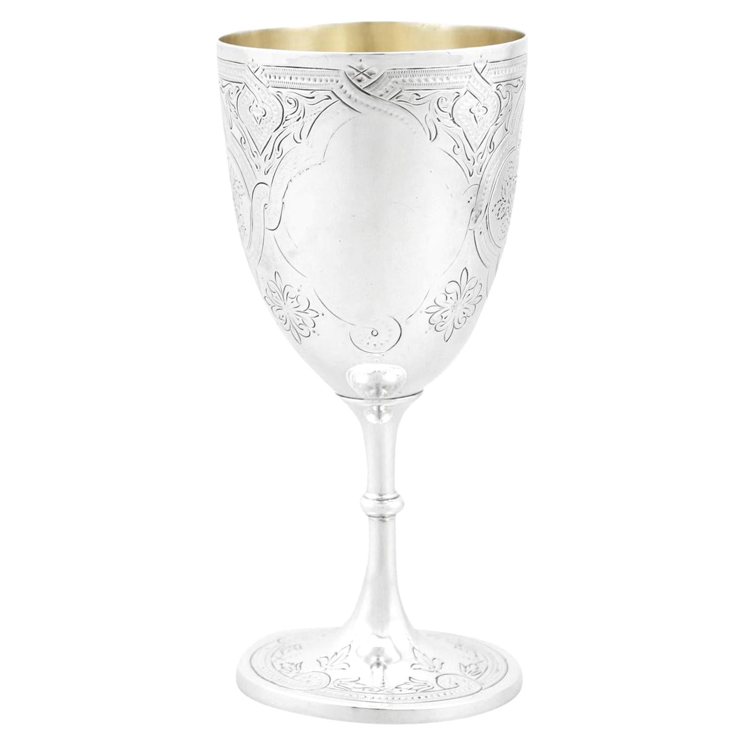 George Adams Victorian 1870s Sterling Silver Goblet