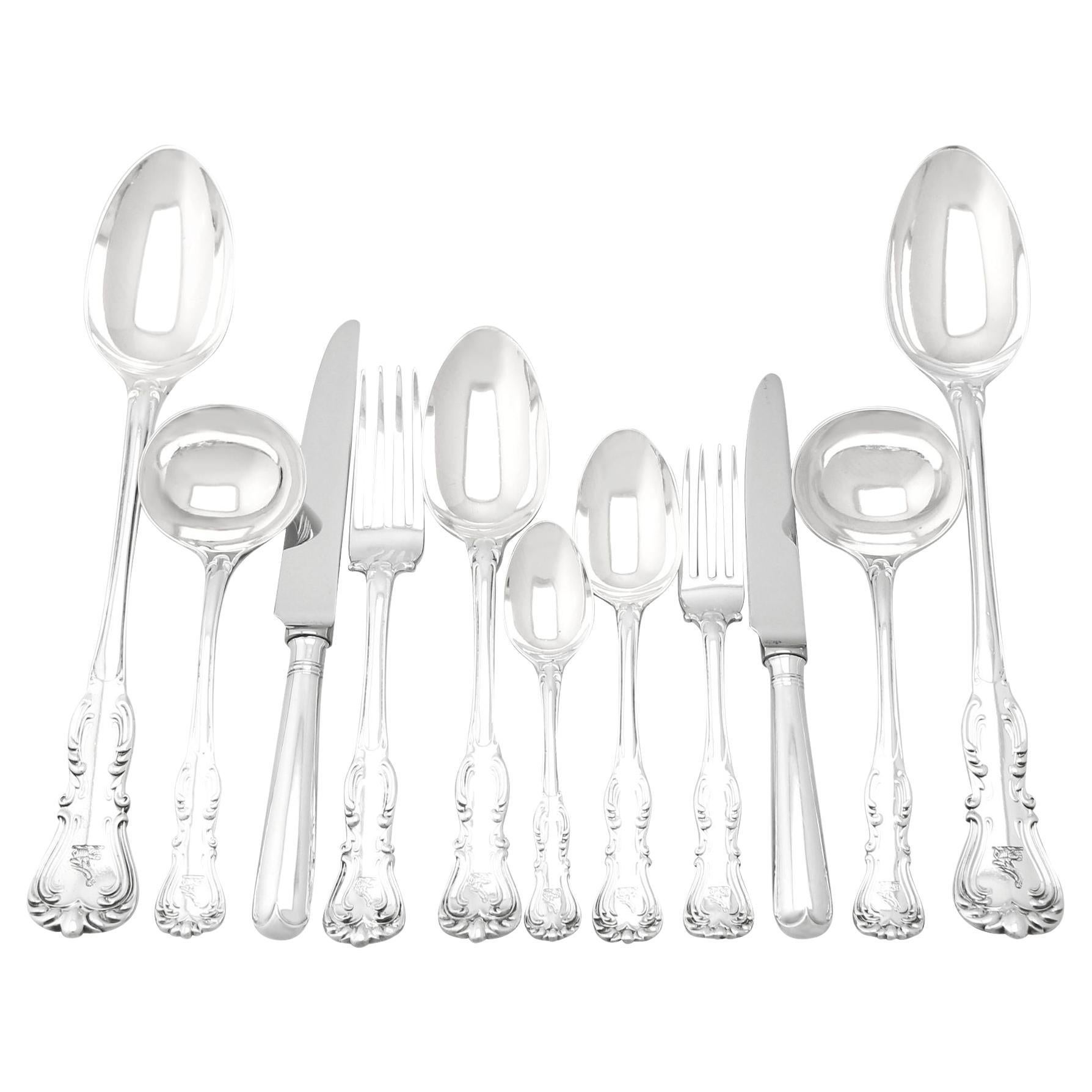 George Adams Victorian Sterling Silver Canteen of Cutlery for 12 Persons