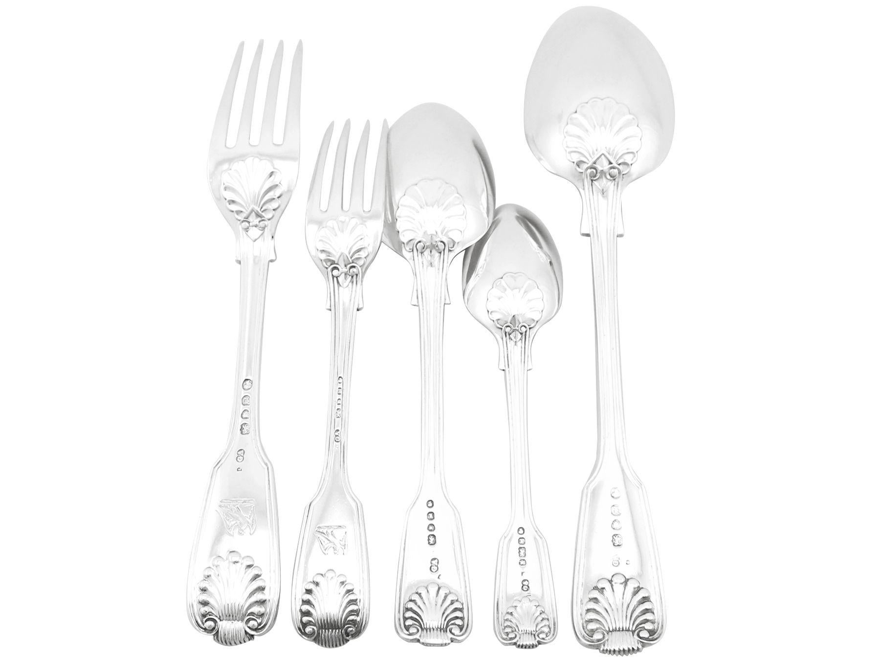 English George Adams Victorian Sterling Silver Canteen of Cutlery for 6 Persons