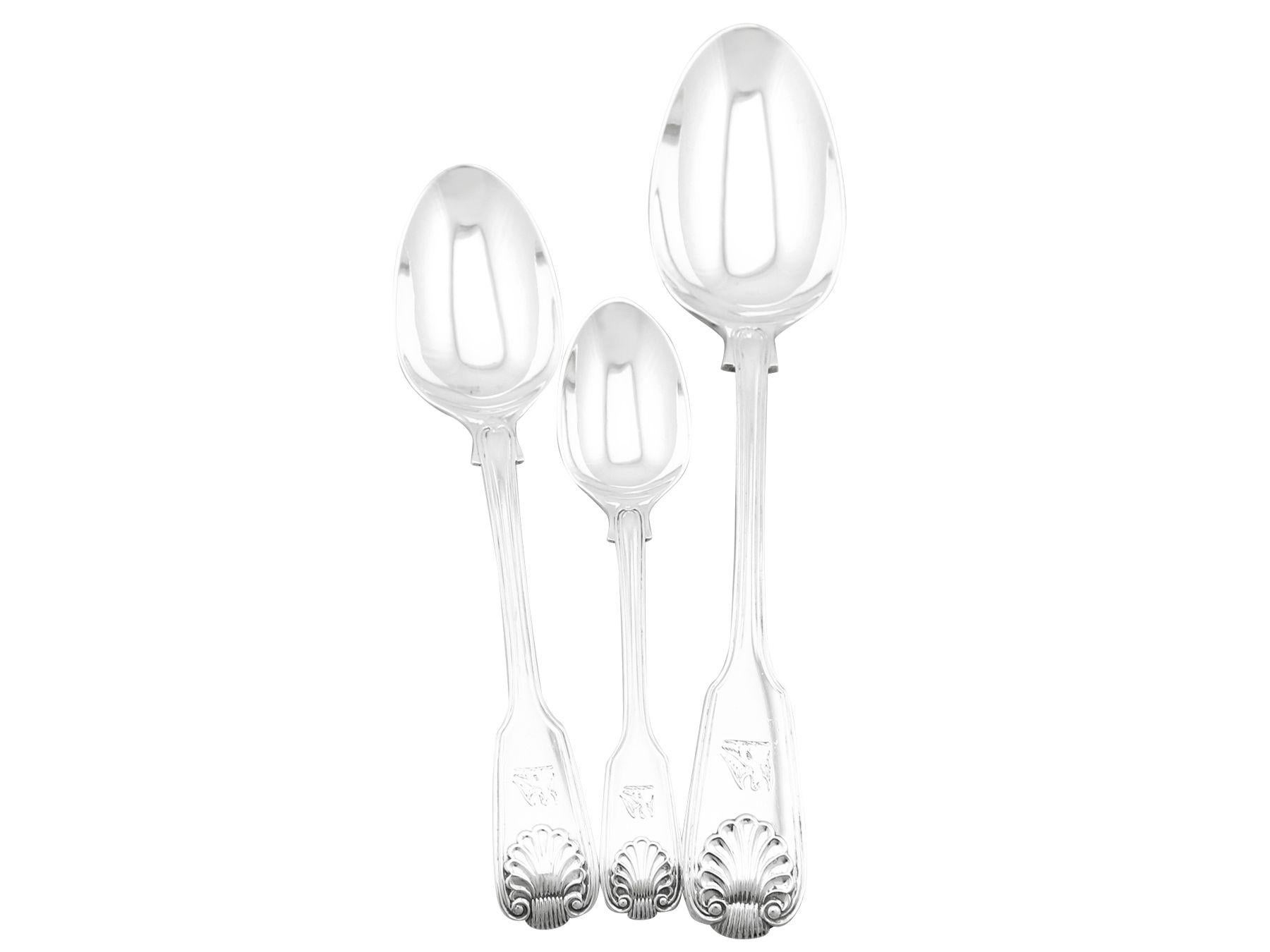 Mid-19th Century George Adams Victorian Sterling Silver Canteen of Cutlery for 6 Persons