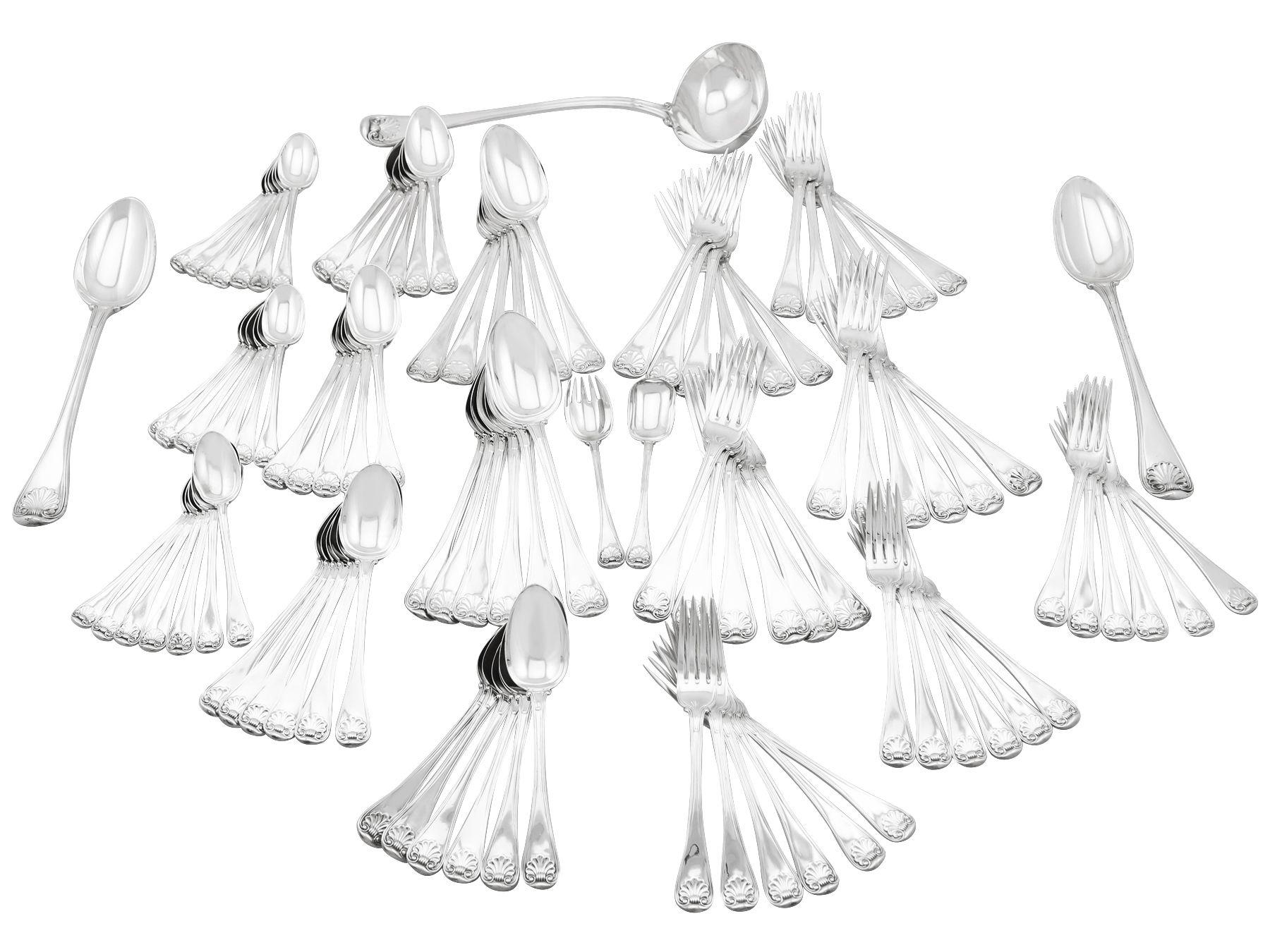 Service de couverts victorien George Adams en argent sterling en vente 7