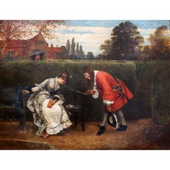 George Adolphus Storey Óleo sobre lienzo "Amor en un laberinto"