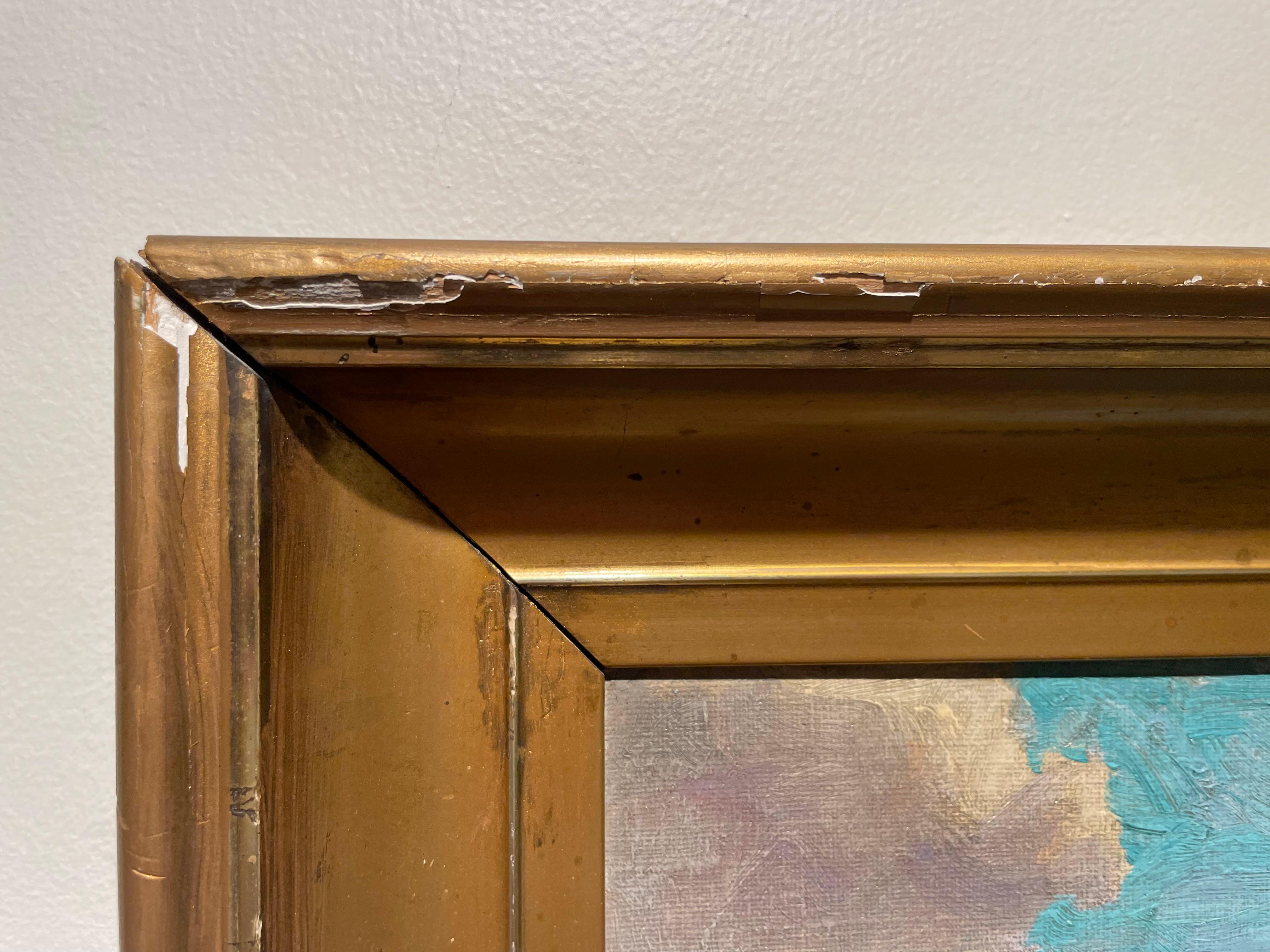 20e siècle Paysage d'une grange avec meules de foin, Cleveland School Artist en vente 6