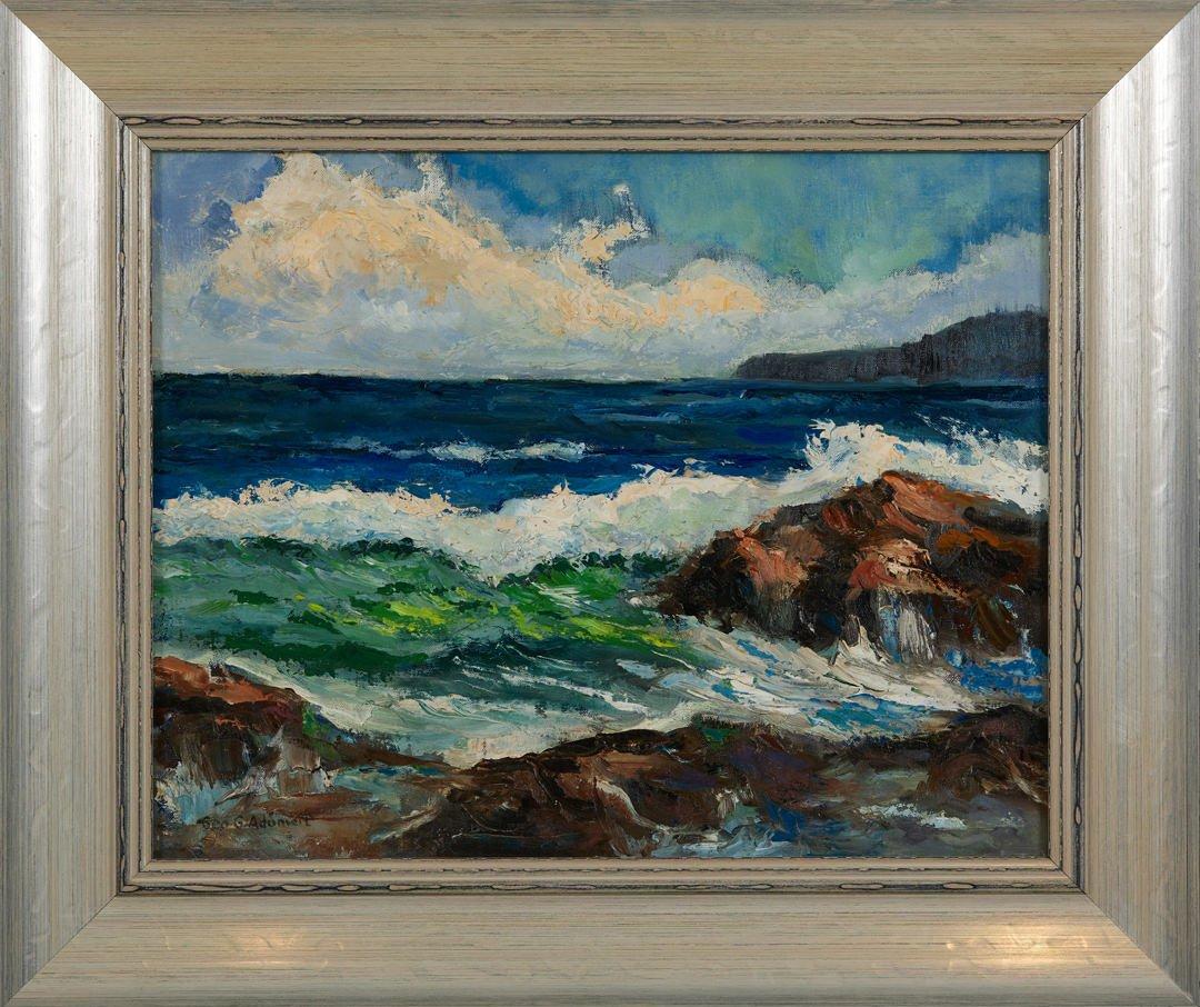 Coastal Scene, 20th Century Seascape, Cleveland School Artist - Painting by George G. Adomeit