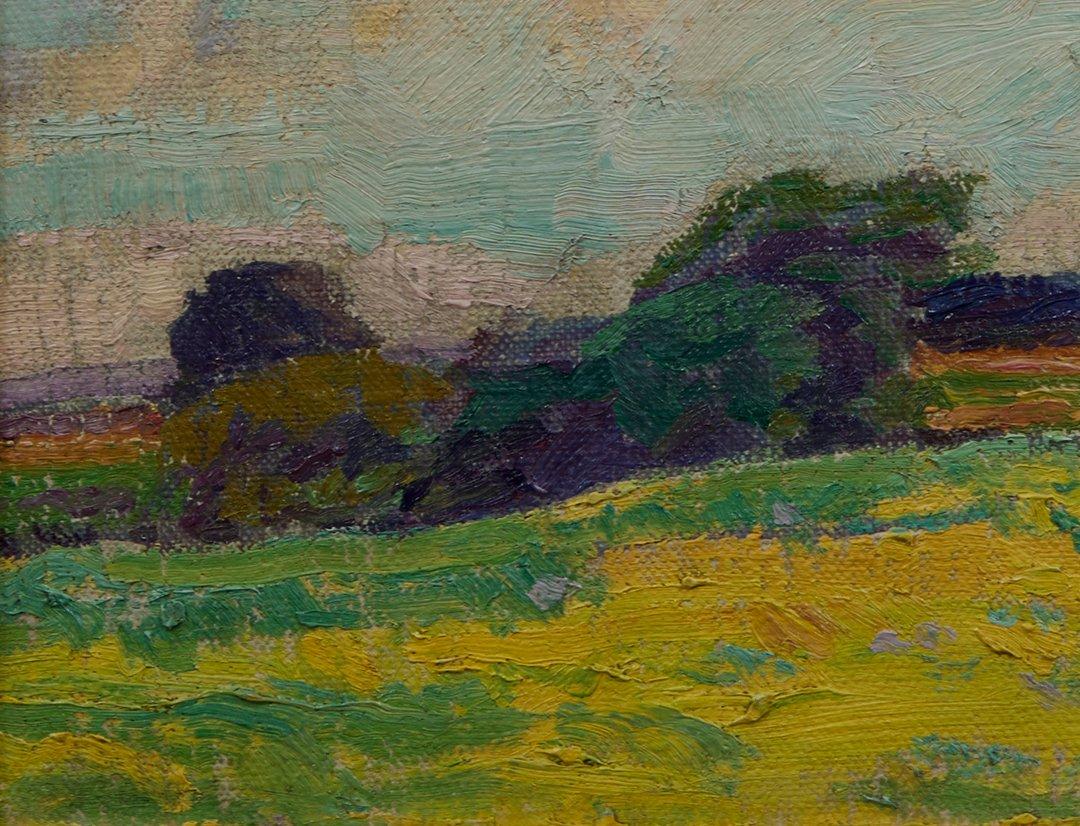 Sommerlandschaft des frühen 20. Jahrhunderts, Künstler der Cleveland School (Amerikanische Moderne), Painting, von George G. Adomeit