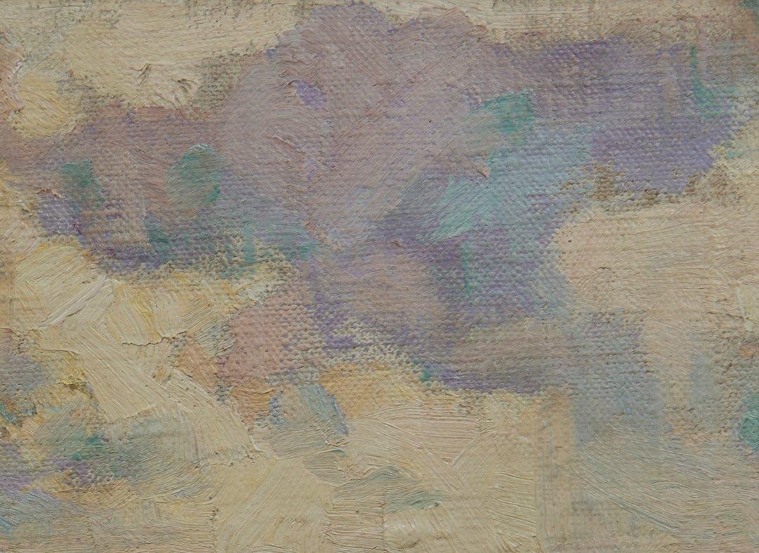 George Gustav Adomeit (Amerikaner, 1879-1967)
Sommer-Landschaft
Öl auf Leinwand, Karton
Signiert unten rechts
13 x 14,25 Zoll
18,25 x 19,5 Zoll, gerahmt

George Adomeit, ein bedeutender Maler amerikanischer Szenen, wurde in Memel, Deutschland,