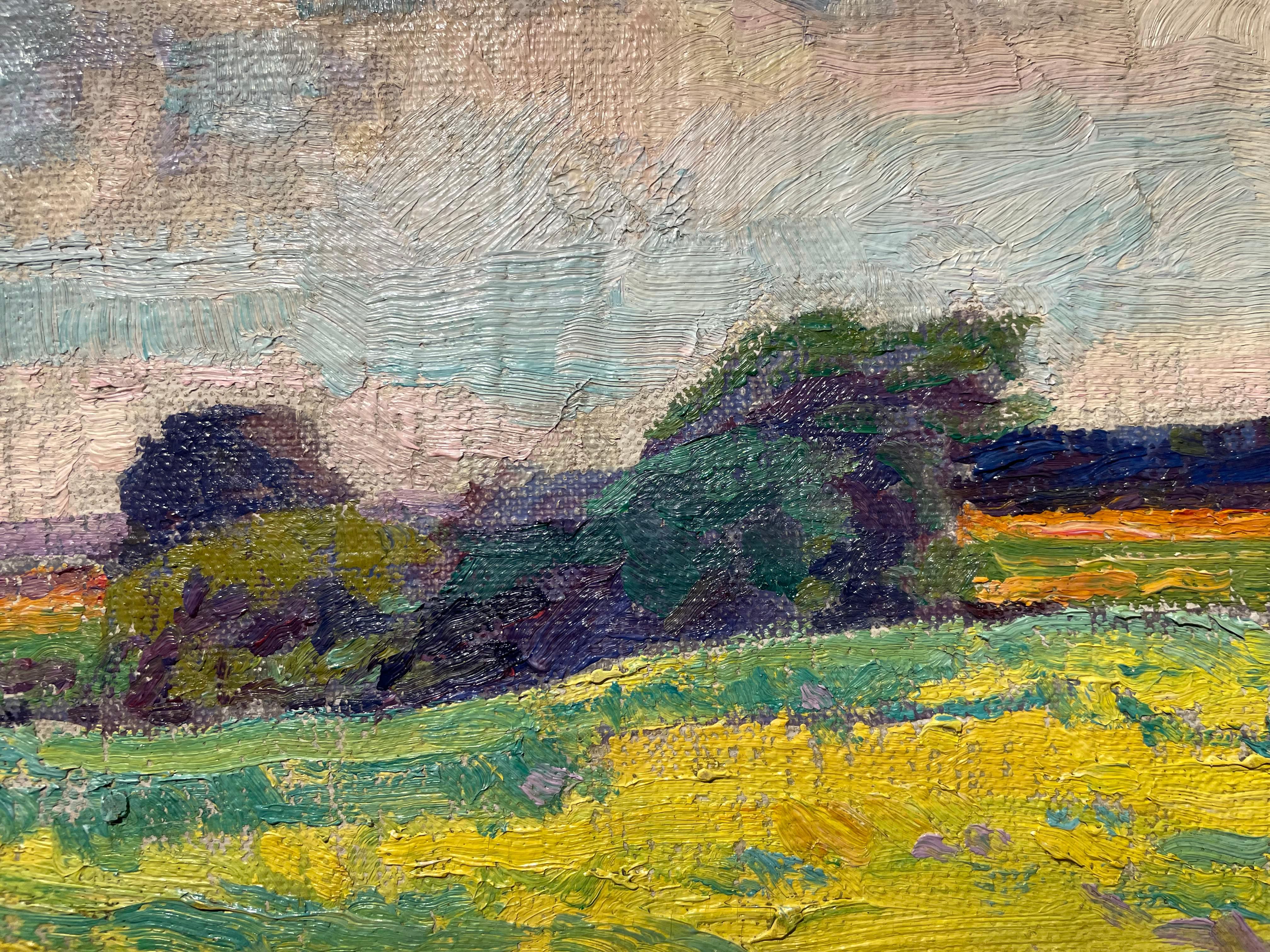 Early 20th Century Summer Landscape, Cleveland School Artist - Brown Landscape Painting by George G. Adomeit