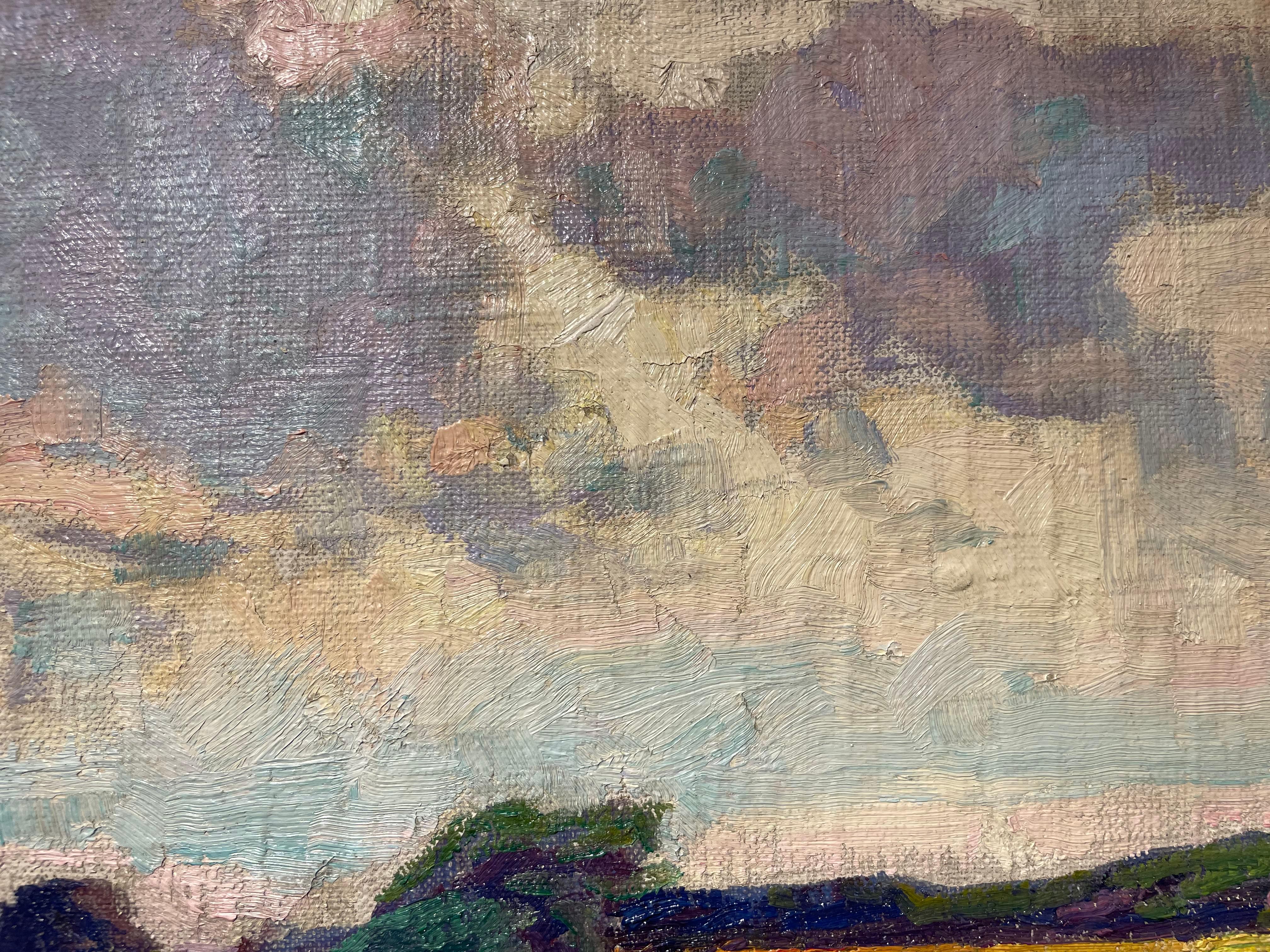 George Gustav Adomeit (American, 1879-1967)
Summer Landscape
Oil on canvas board
Signed lower right
13 x 14.25 inches
18.25 x 19.5 inches, framed

A major painter of American scene subjects, George Adomeit was born in Memel, Germany, and came to