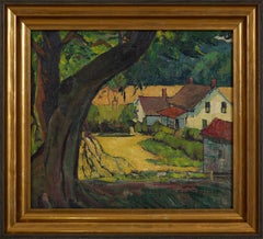 George Adomeit - Overview, Summer Farm Landscape with Tree, Cleveland School Artist Overview, Summer Farm Landscape with Tree, Cleveland School Artist