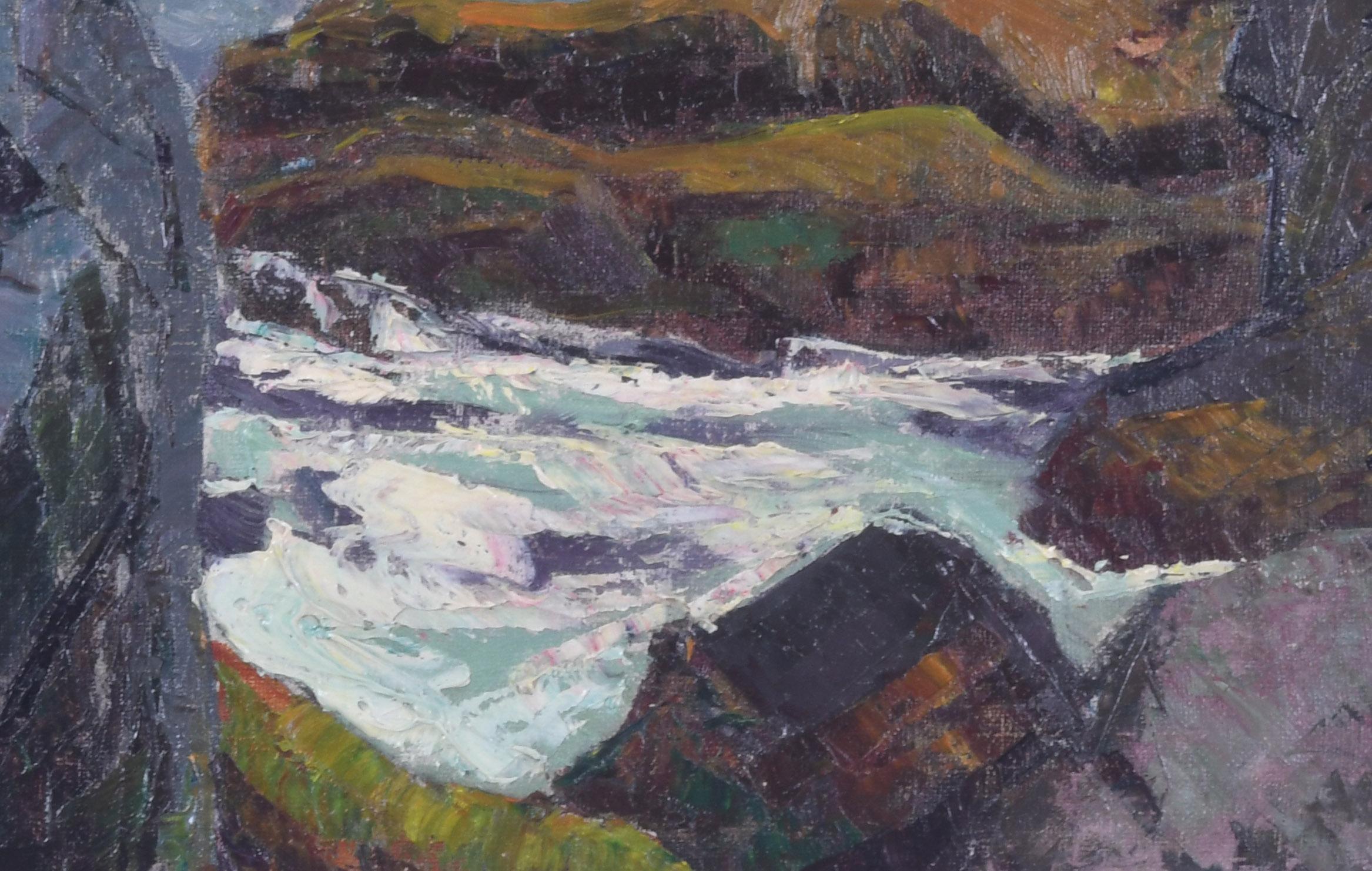 Rocky Inlet, Monhegan, Maine – Painting von George G. Adomeit
