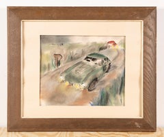 Antique Sporting Art Vintage Car Race Classic Ferrari 250 SWB Original Painting