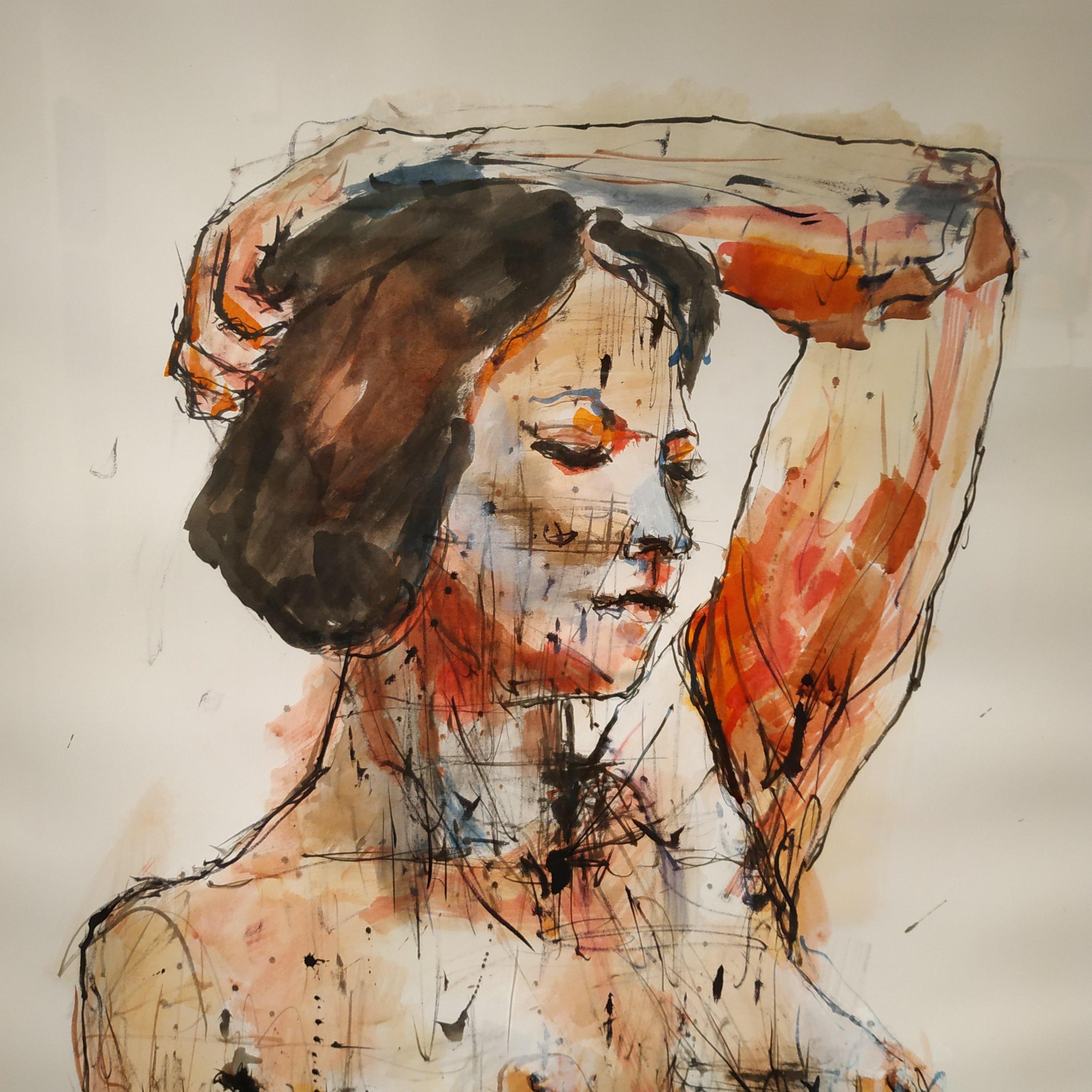 Nude 3 - Painting by George Alekou