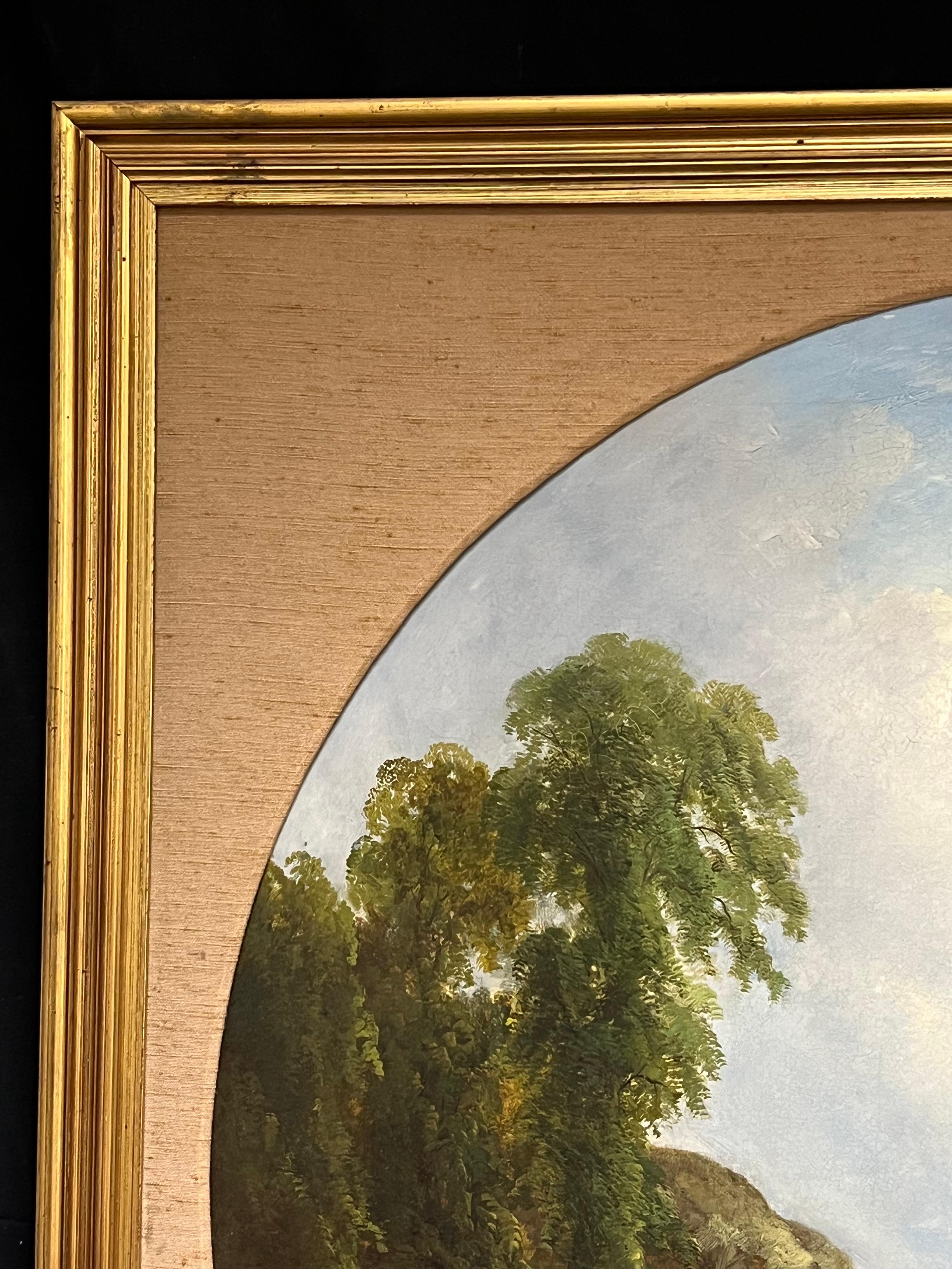 Pittura a olio circolare inglese vittoriana molto grande Kirkeneaton, Nr Pontefract in vendita 5
