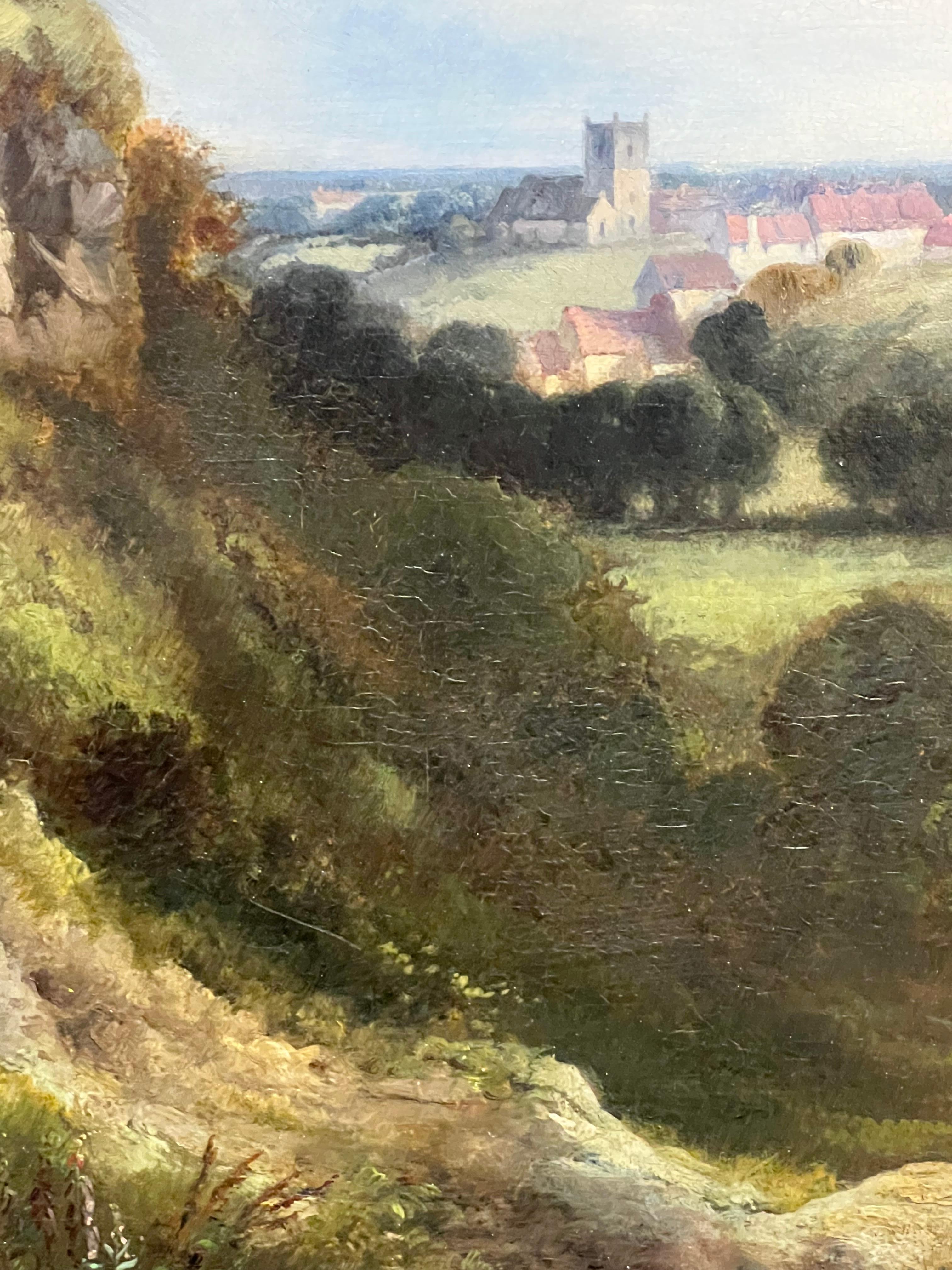 Pittura a olio circolare inglese vittoriana molto grande Kirkeneaton, Nr Pontefract in vendita 2